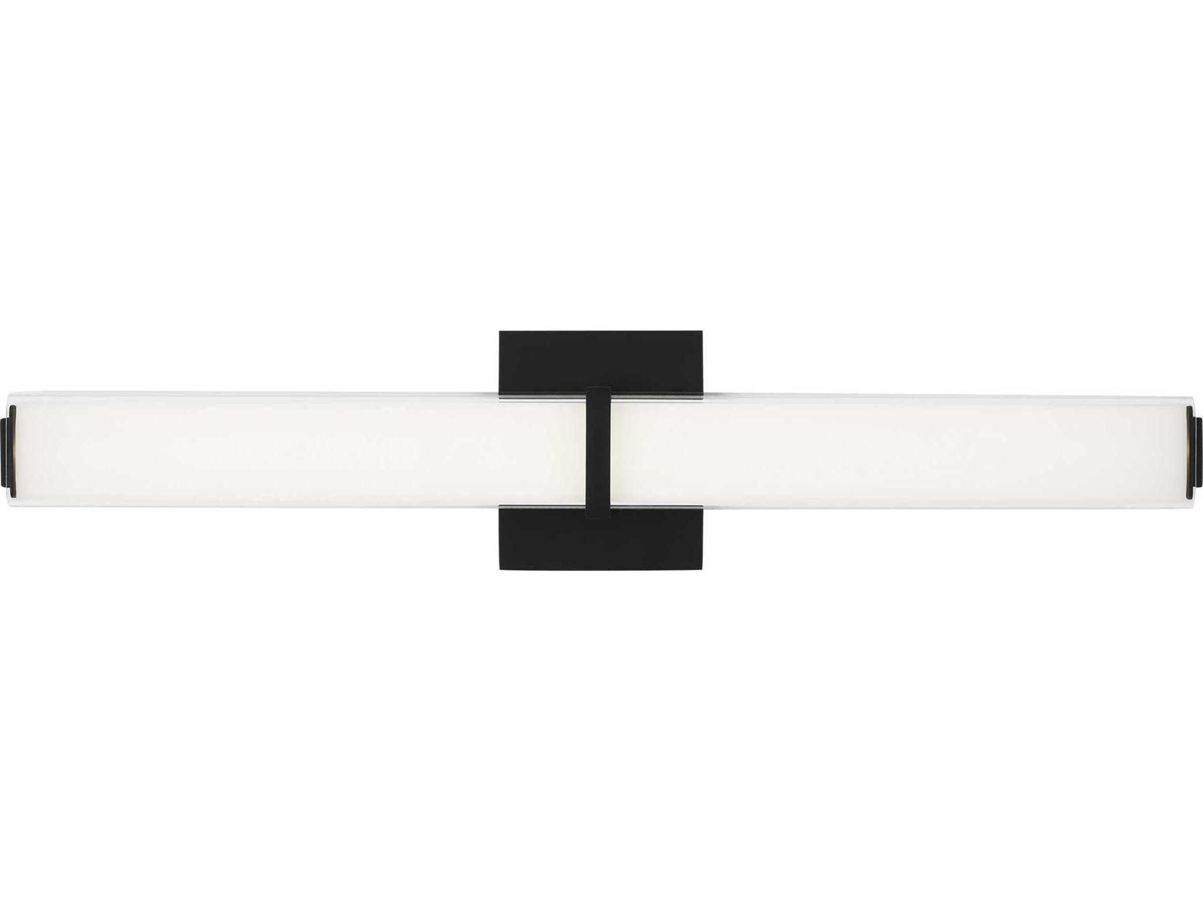 Visual Comfort Modern Milan 1-Light Nightshade Black Vanity Light