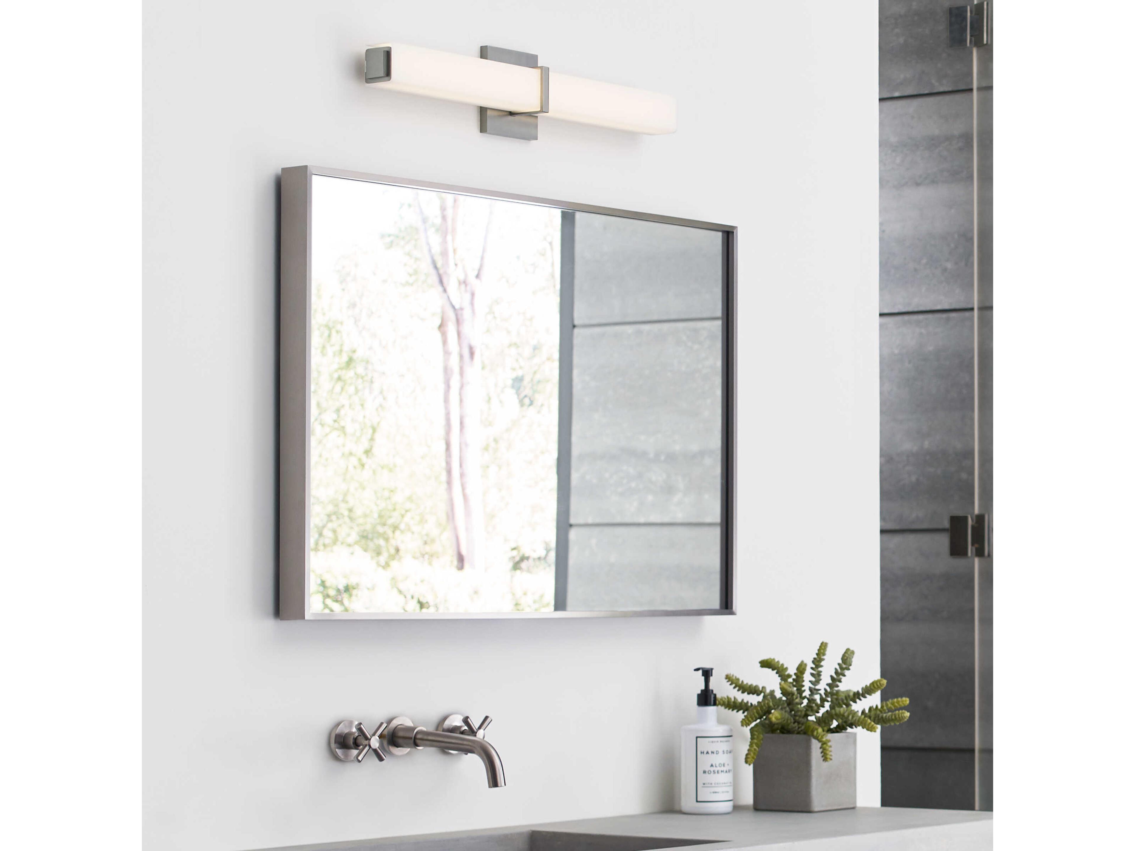 Visual Comfort Modern Milan 1-Light Satin Nickel Vanity Light