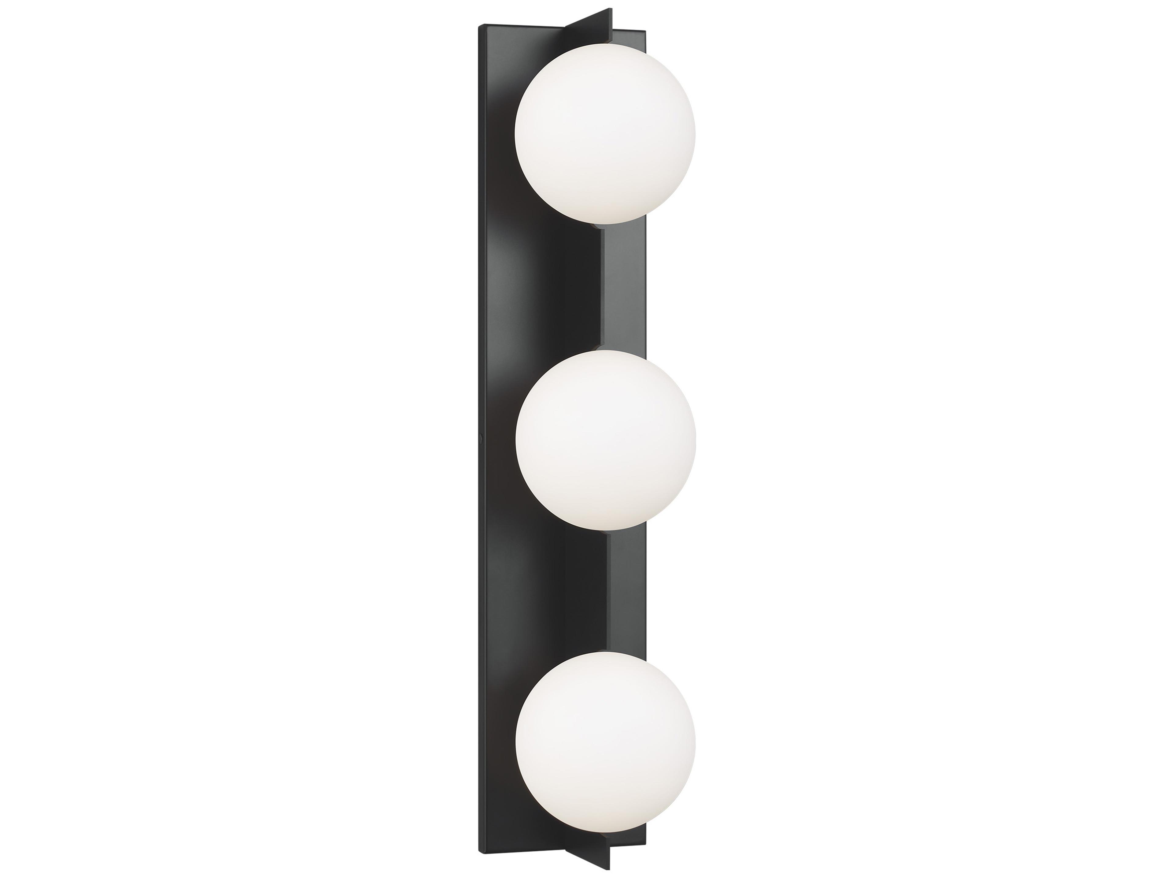Visual Comfort Modern Orbel 3-Light Matte Black Vanity Light
