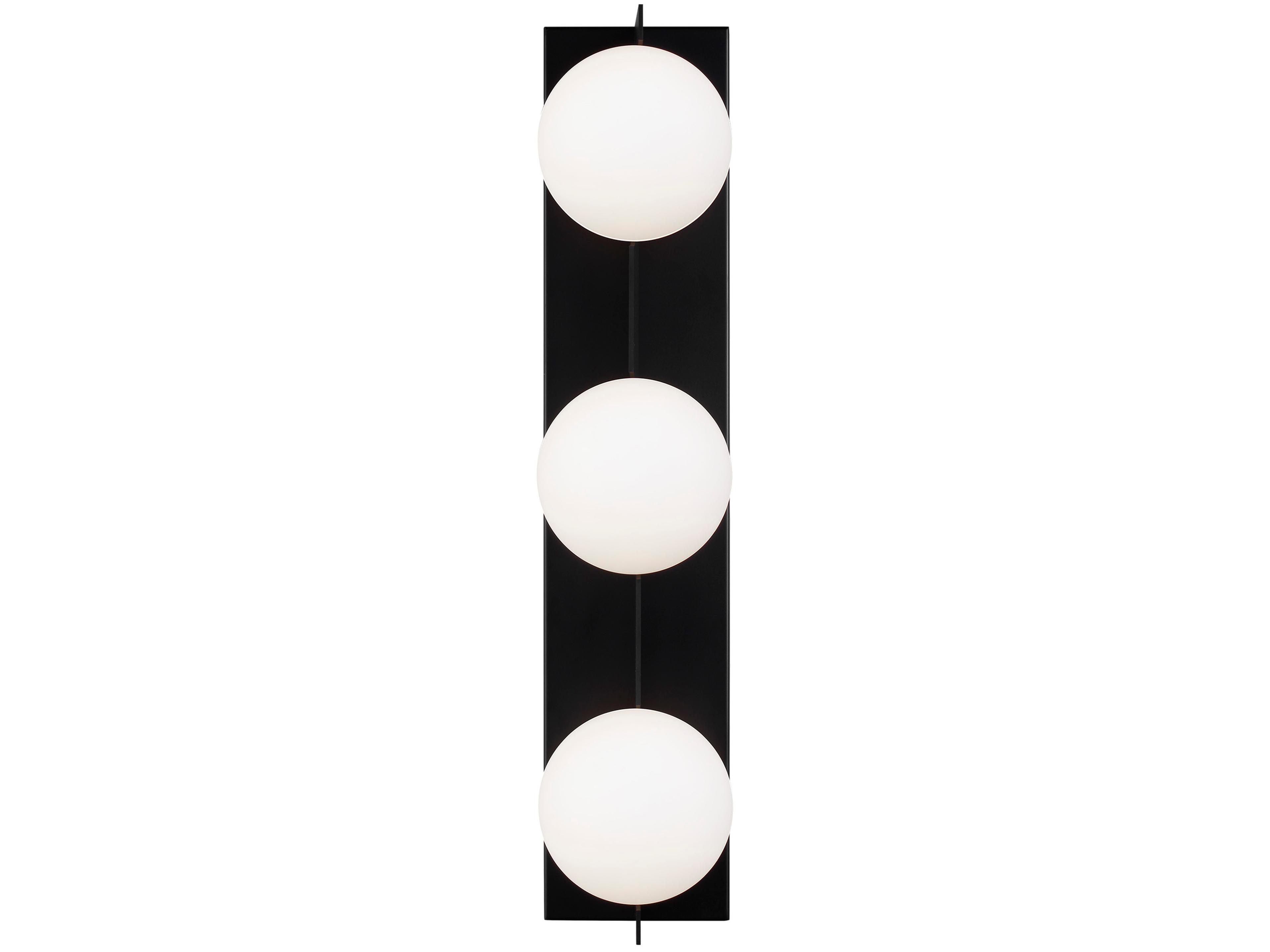 Visual Comfort Modern Orbel 3-Light Matte Black Vanity Light