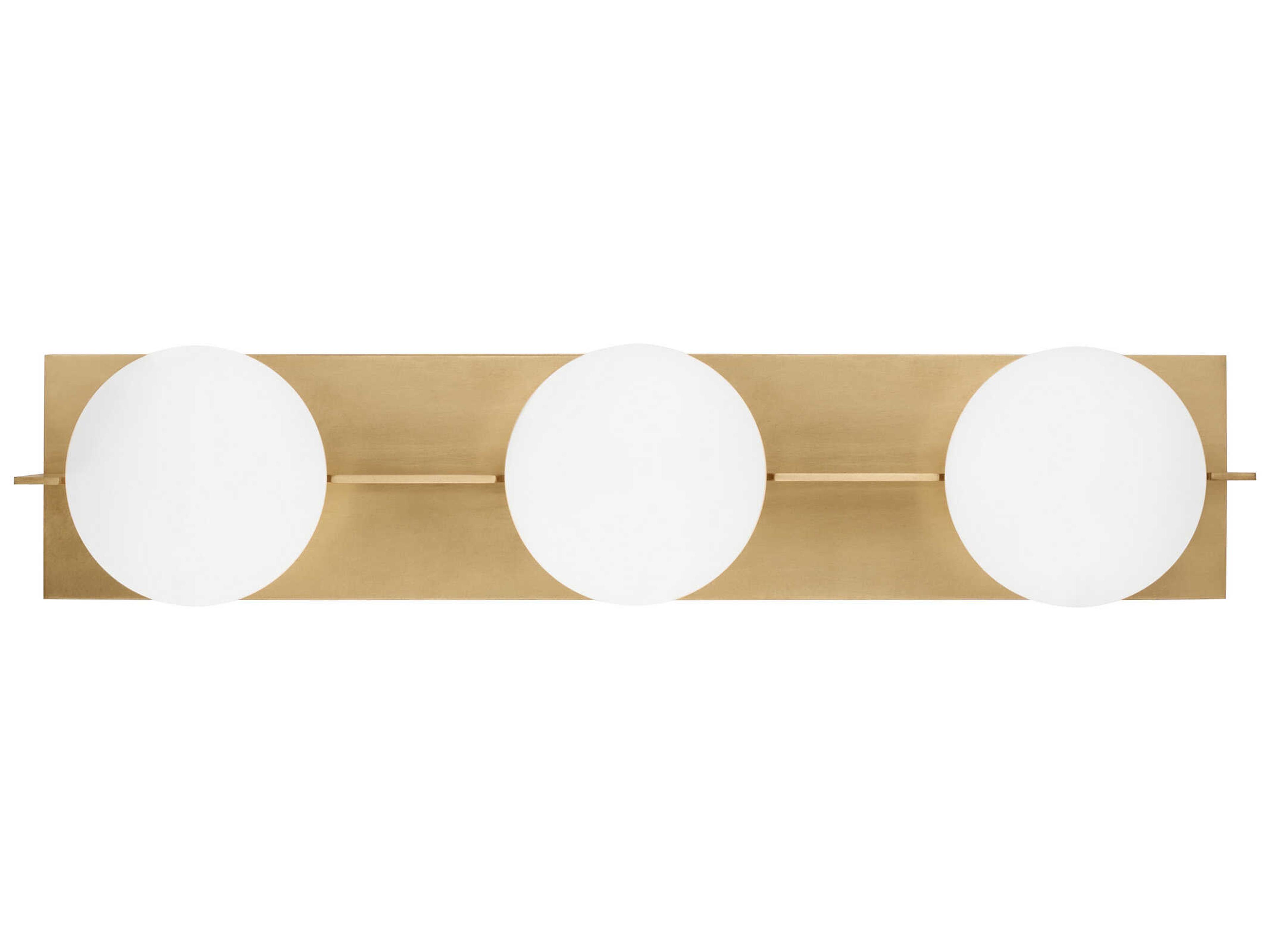 Visual Comfort Modern Orbel 3-Light Natural Brass Vanity Light