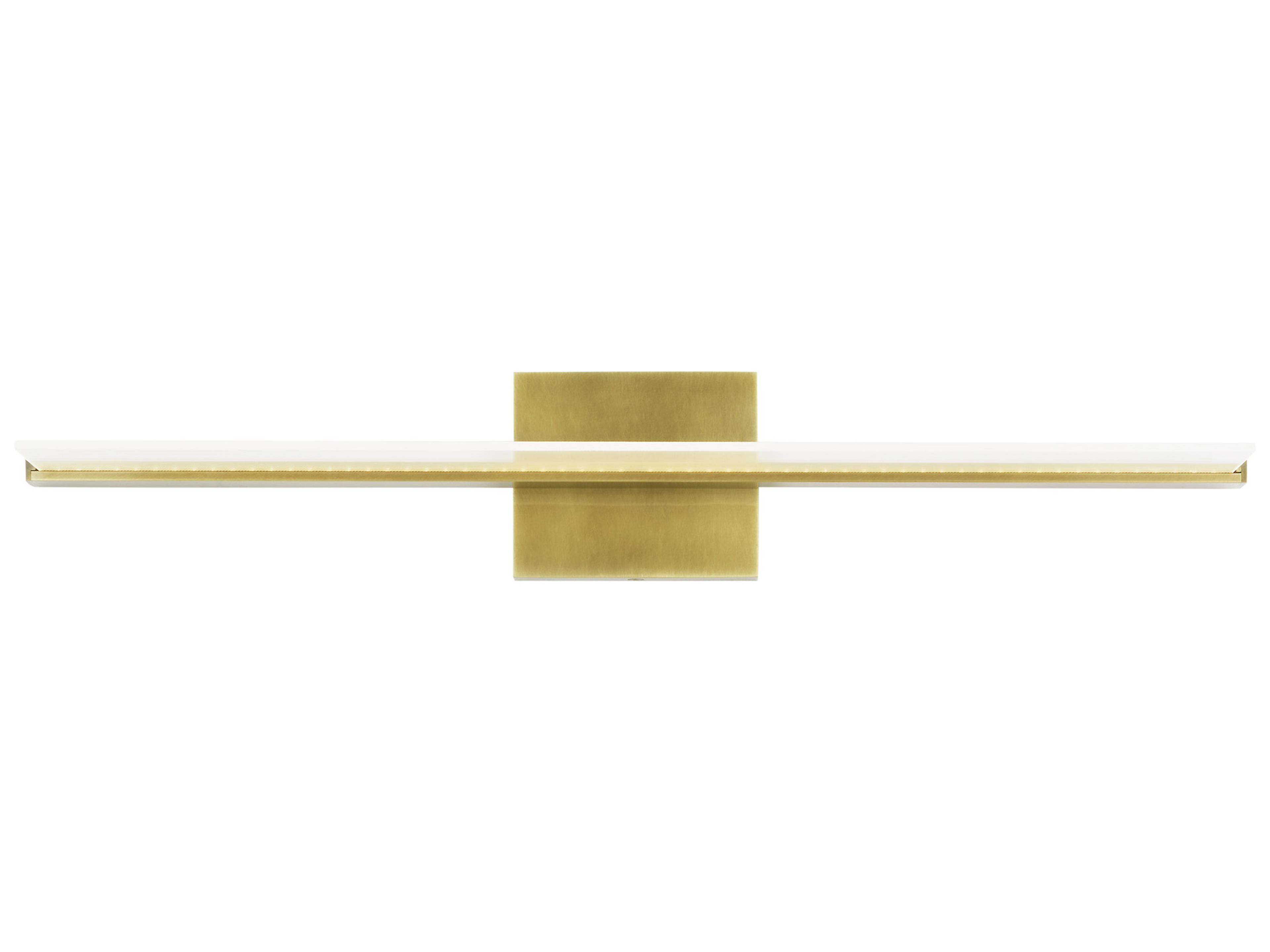 Visual Comfort Modern Span 1-Light Plated Brass Vanity Light