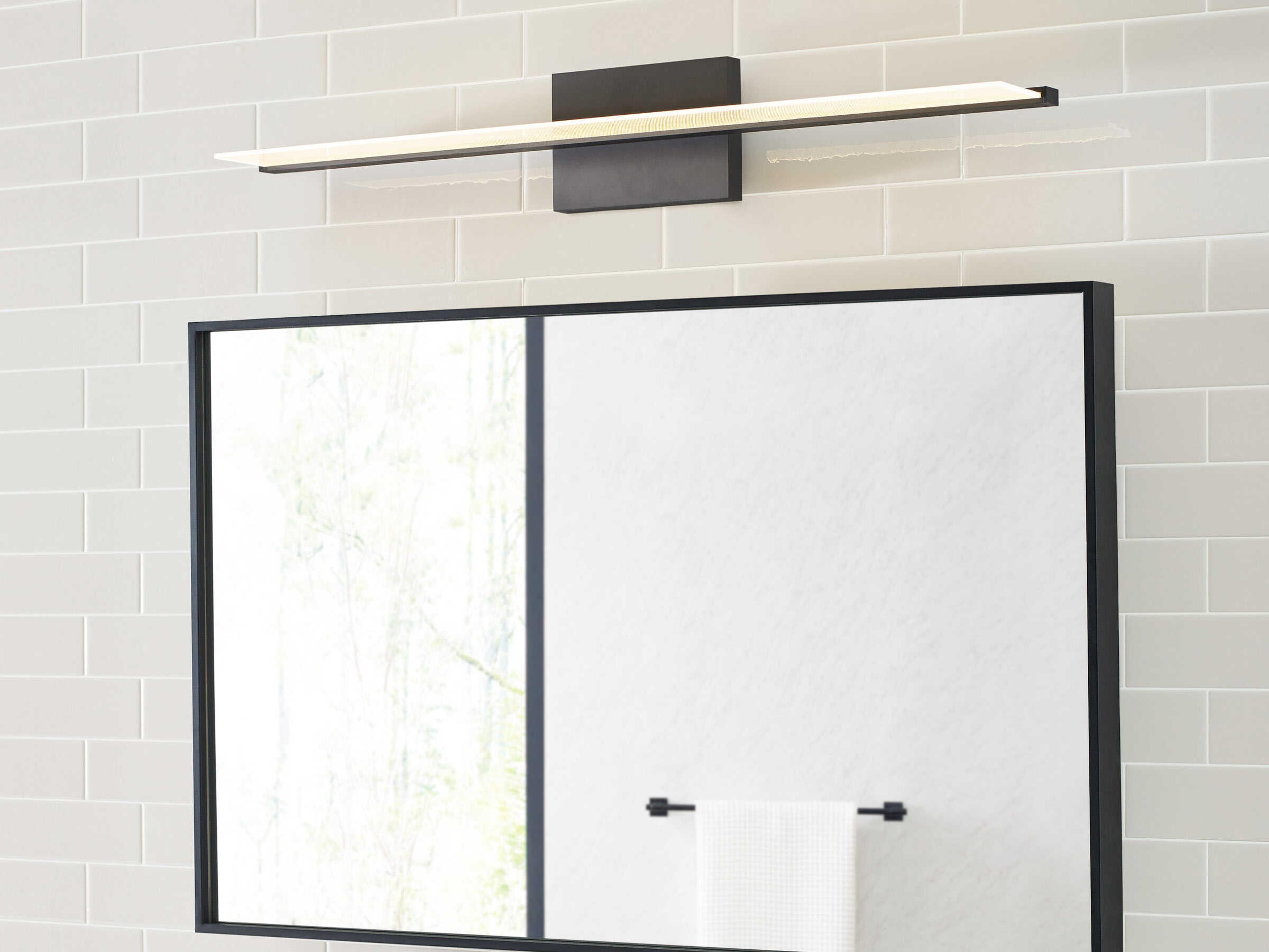 Visual Comfort Modern Span 1-Light Nightshade Black Vanity Light