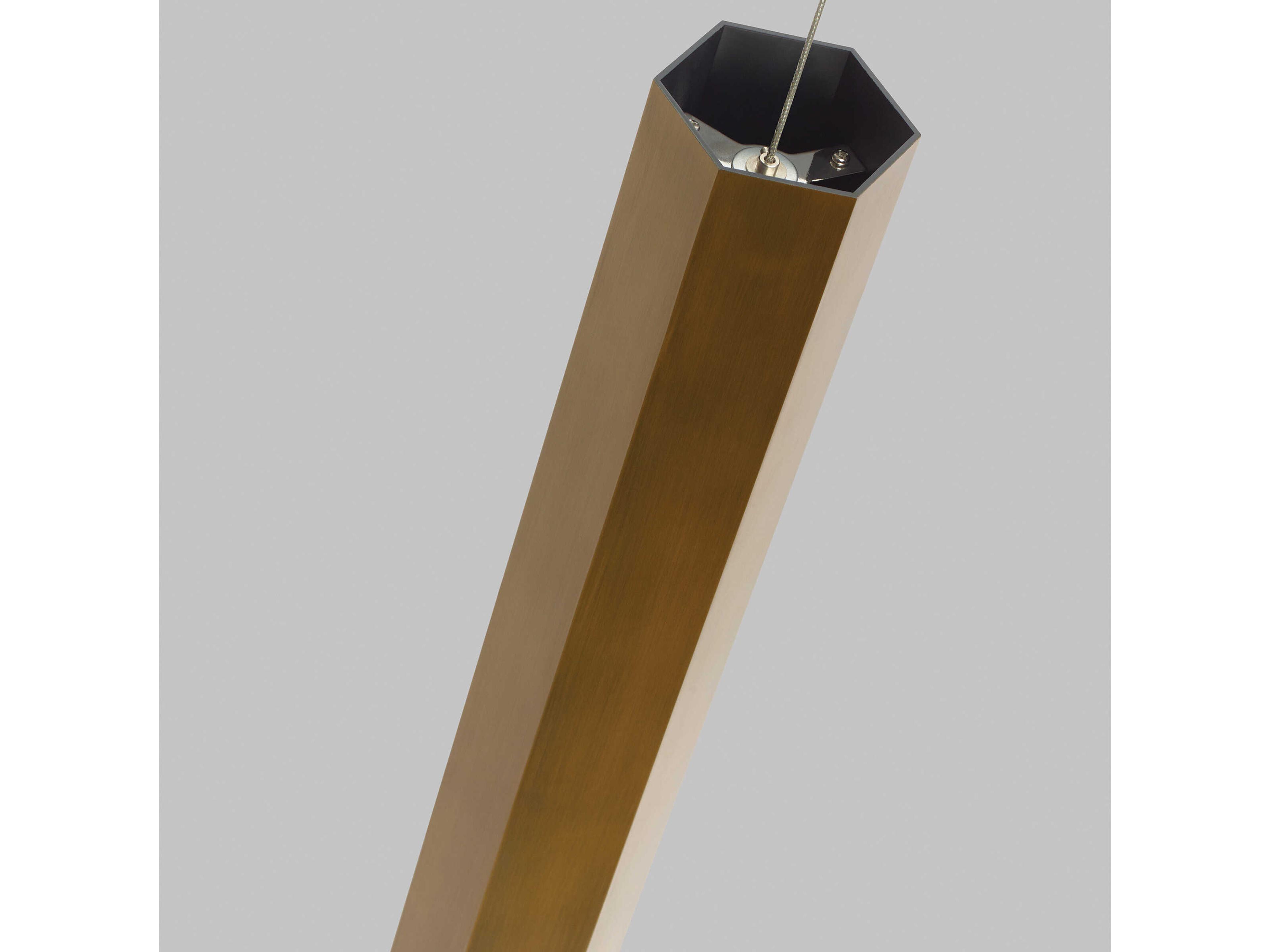 Visual Comfort Modern Blok 1-Light Aged Brass Cylinder Mini Pendant