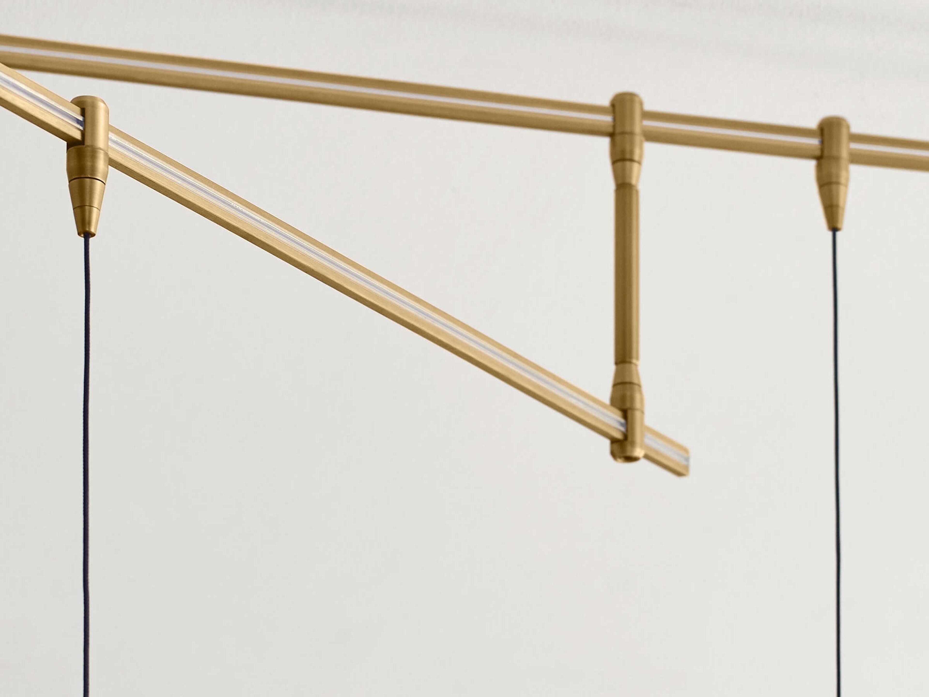 Visual Comfort Modern Blok 9-Light Aged Brass Linear Chandelier
