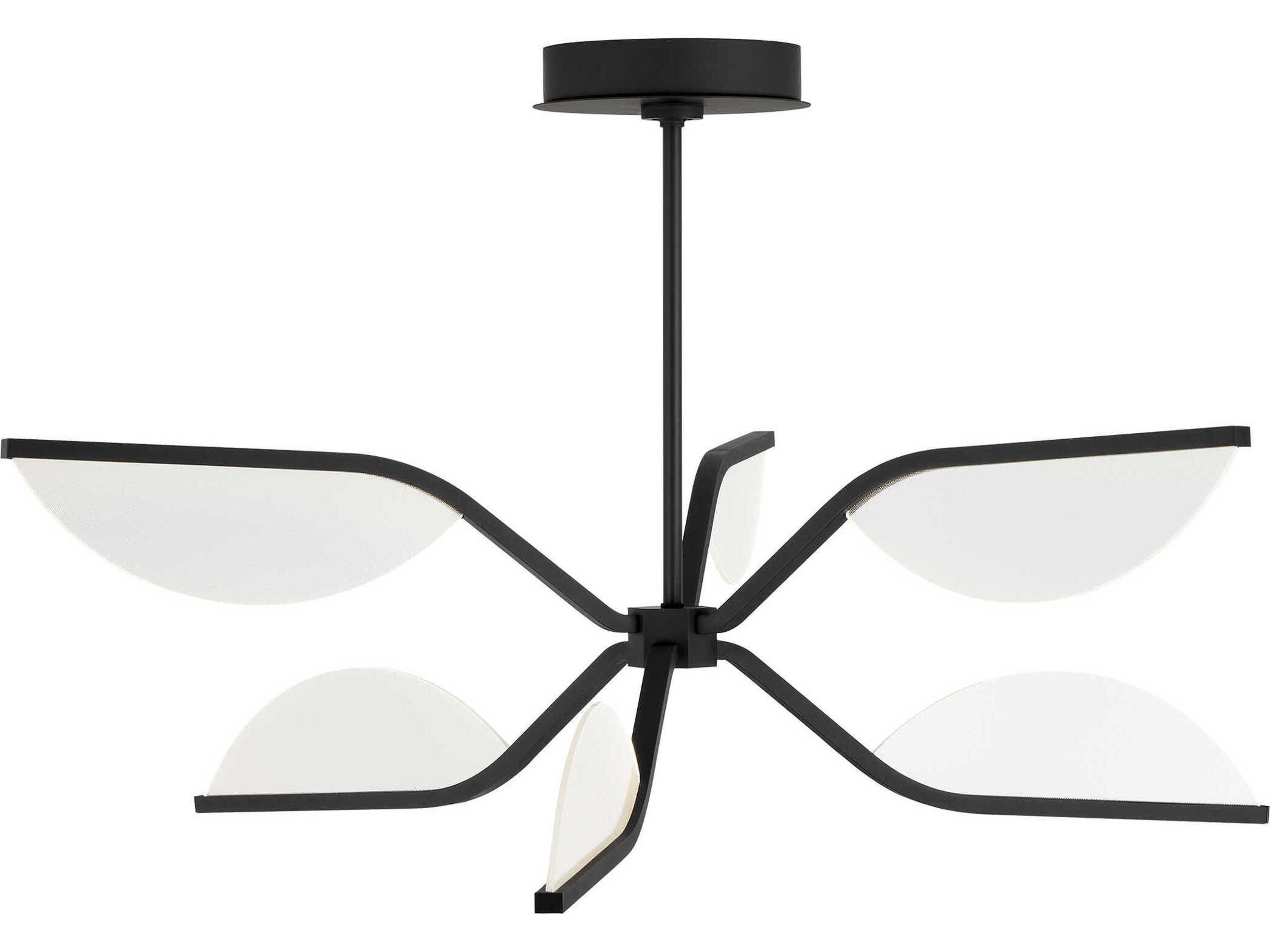 Belterra Convertible Chandelier Matte Black Integrated LED