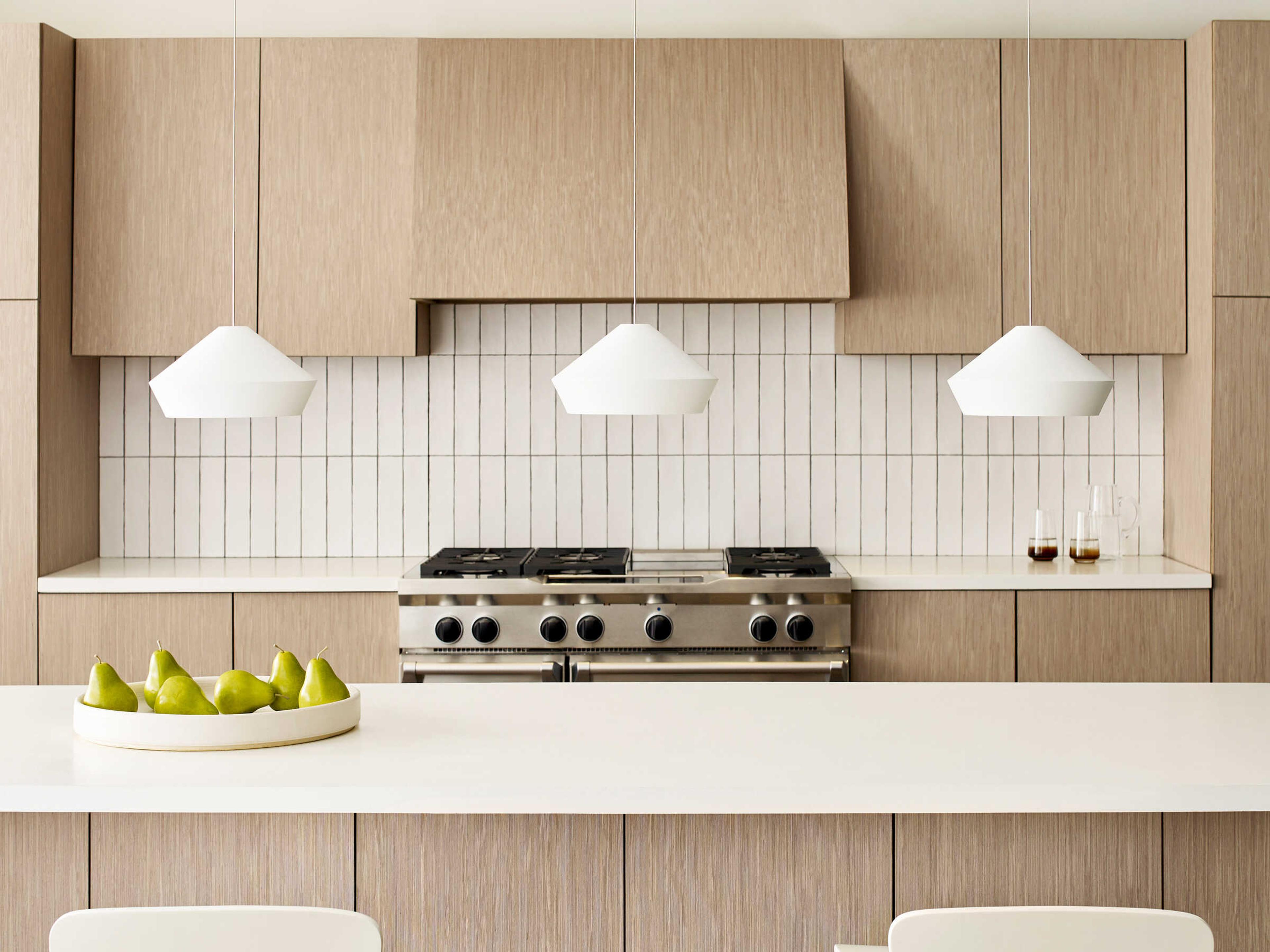 Visual Comfort Modern Brummel 1-Light Satin Nickel White Mini Pendant