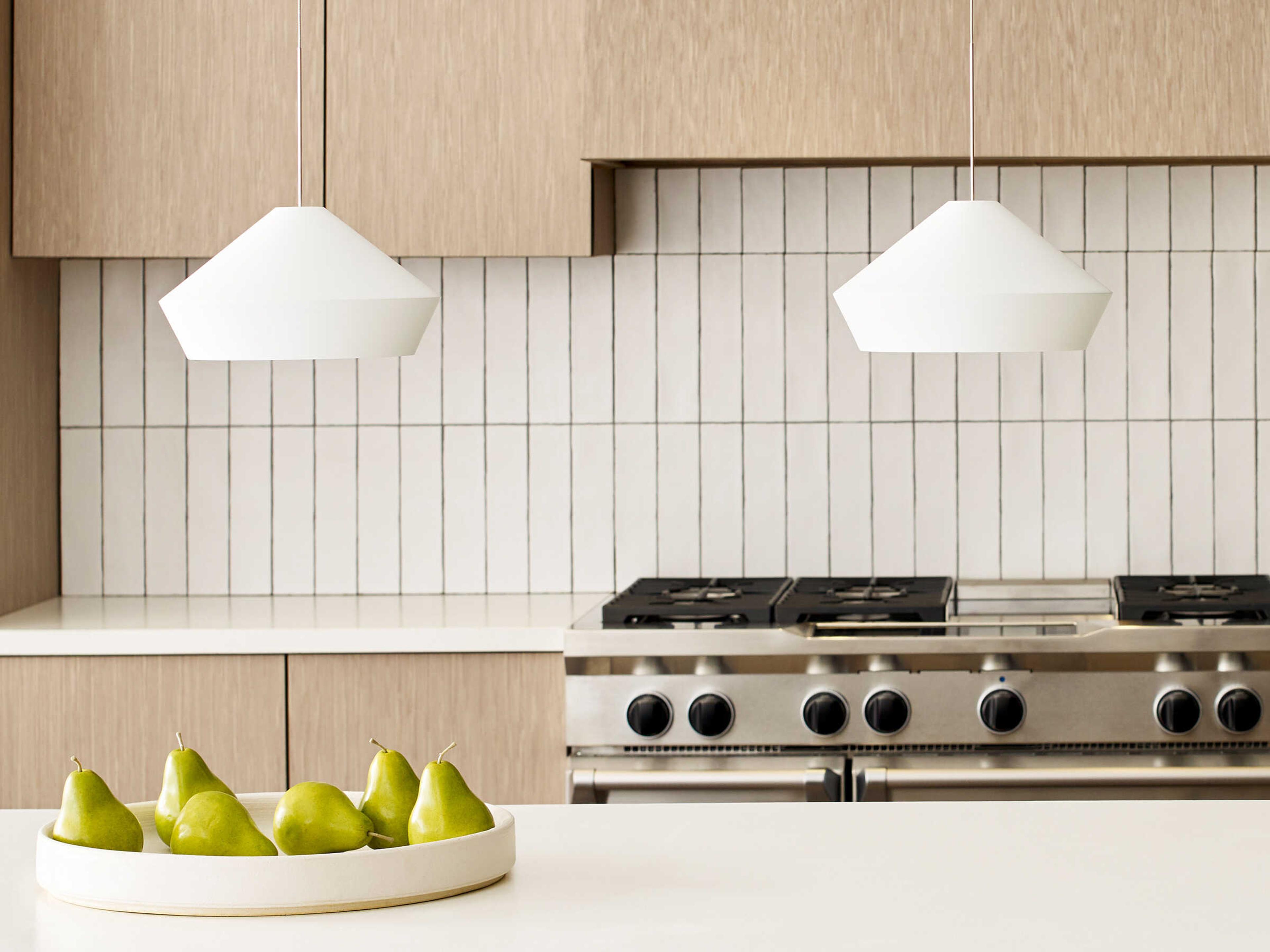 Visual Comfort Modern Brummel 1-Light Satin Nickel White Mini Pendant