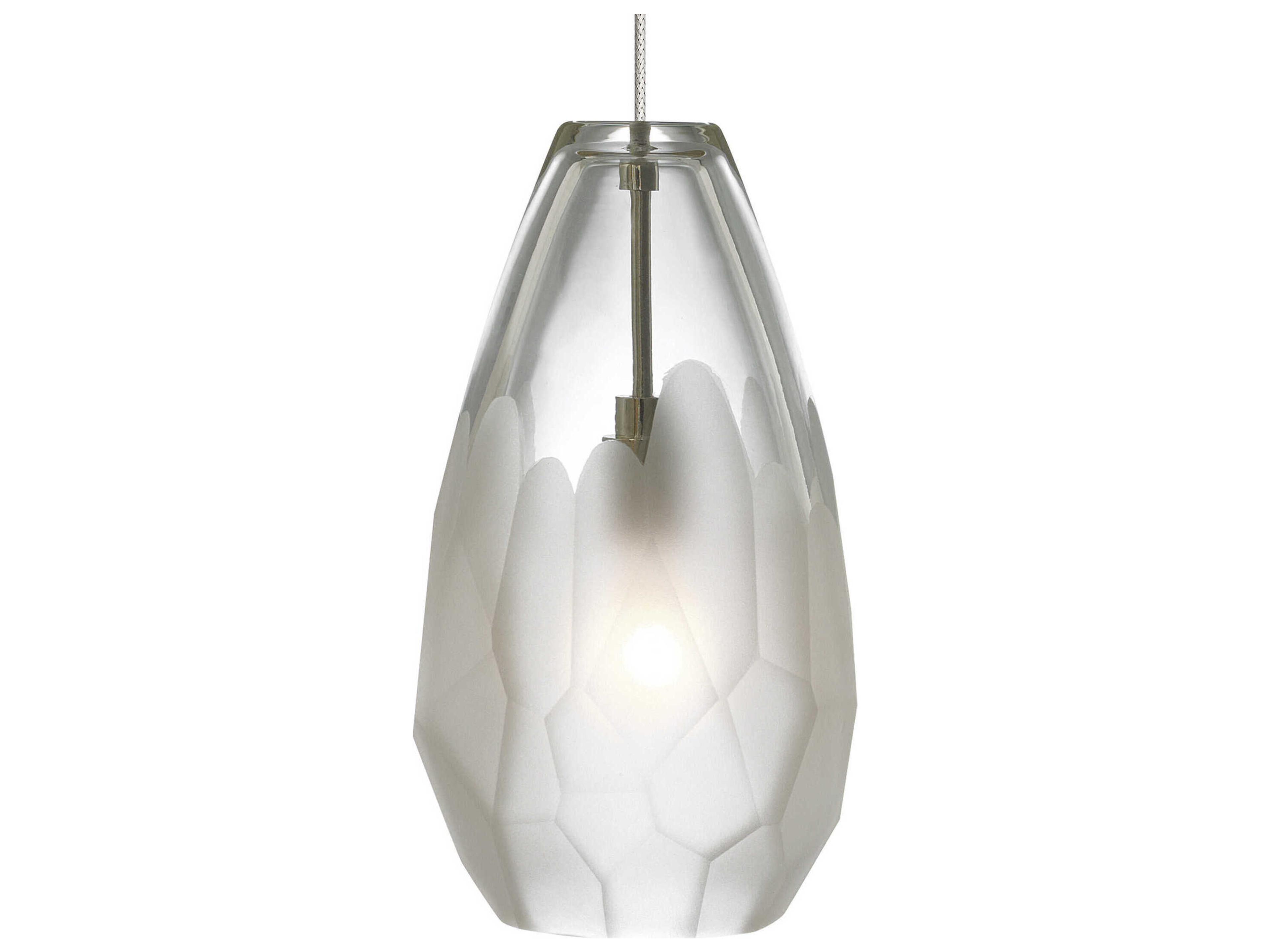 Briolette Pendant Light Frosted Glass