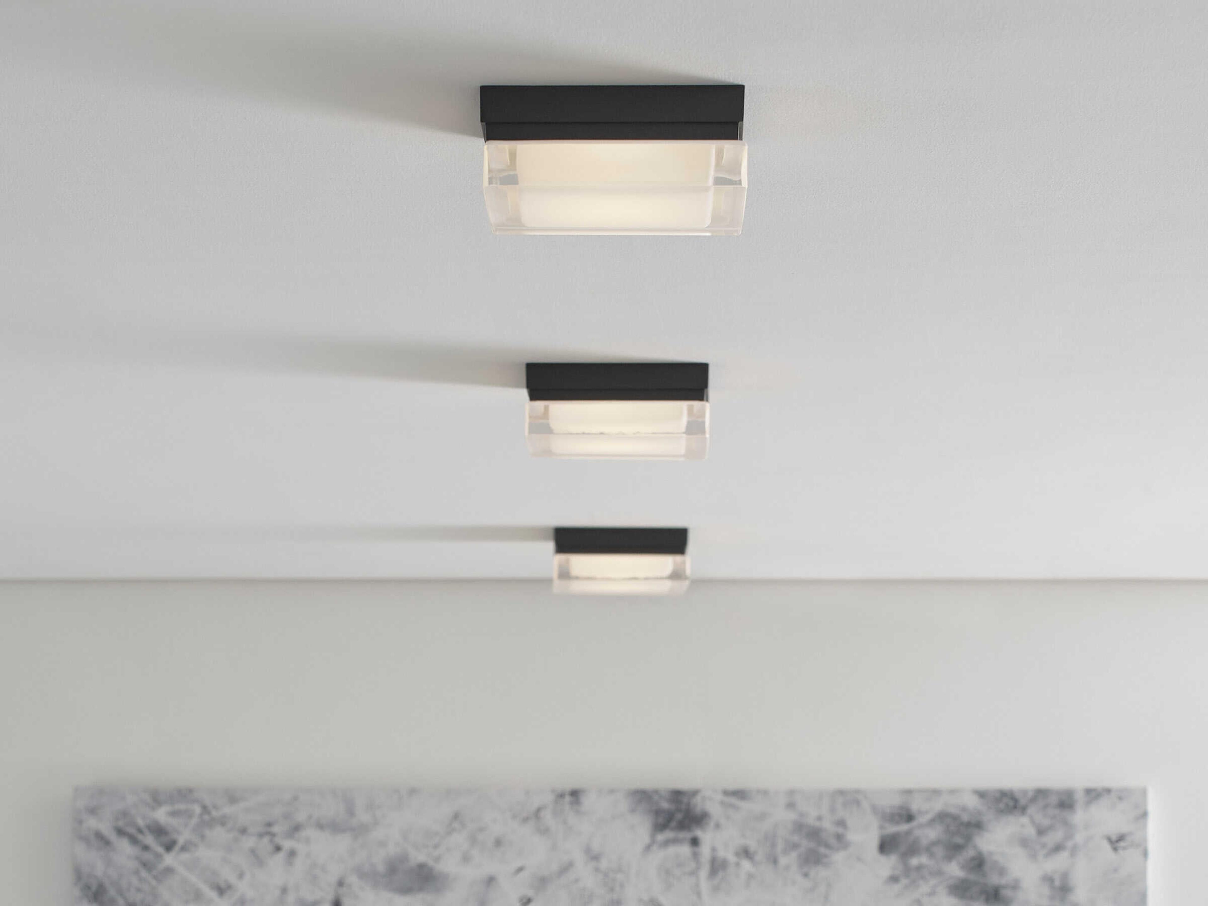 Visual Comfort Modern Boxie 1-Light Antique Bronze Flush Mount