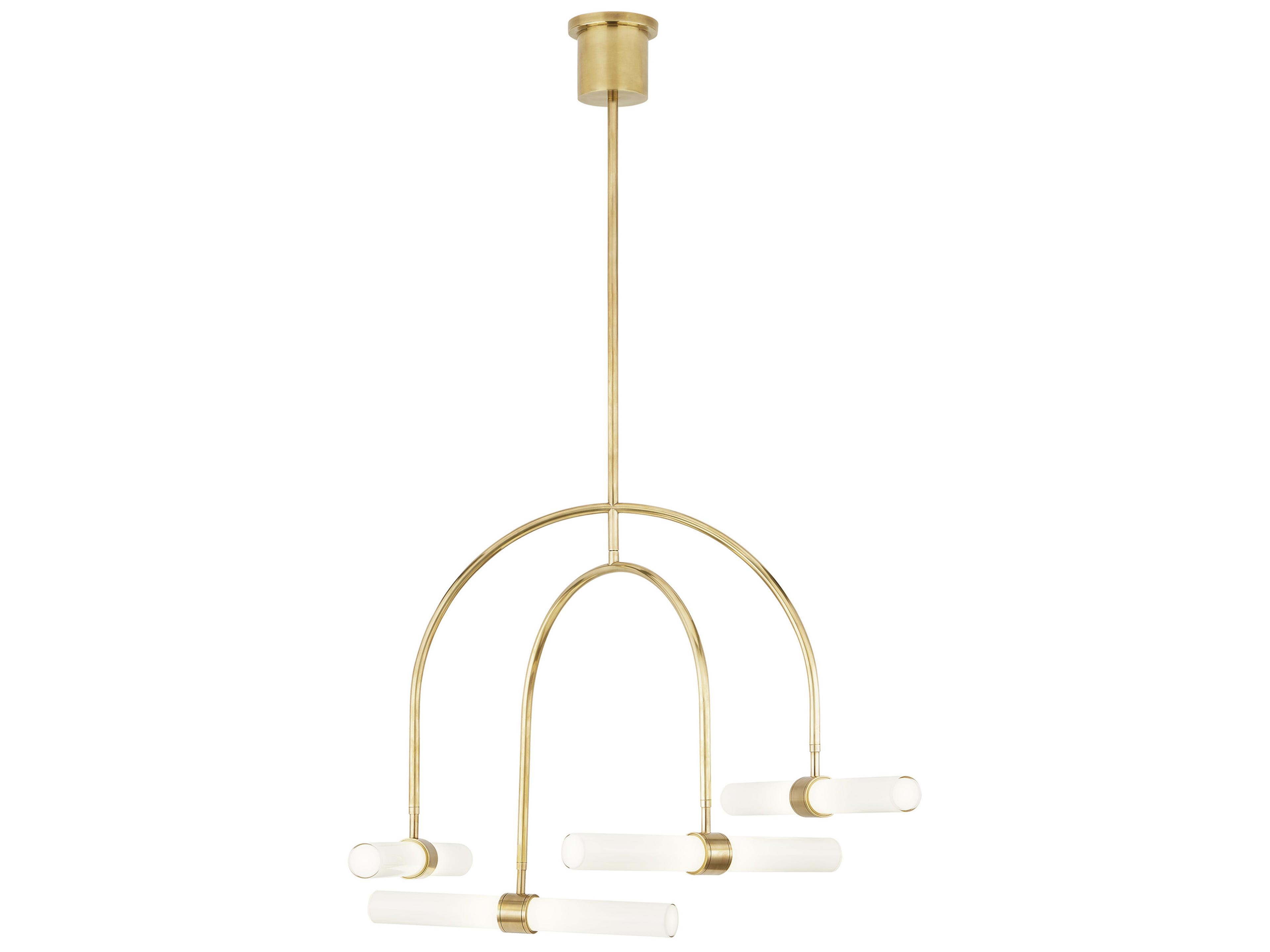Calumn 4-Light Natural Brass Chandelier