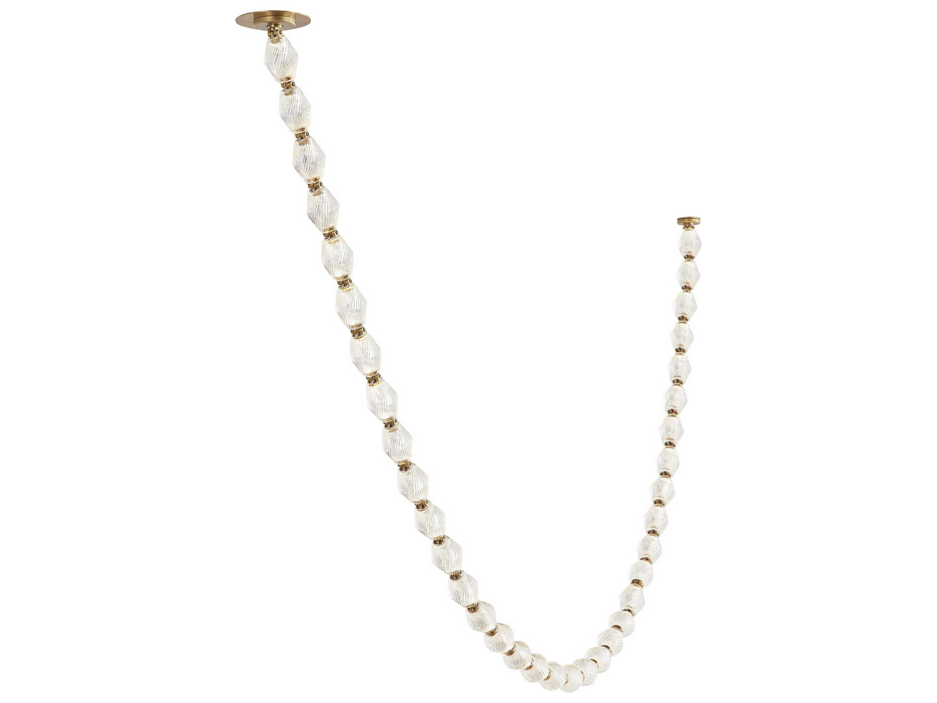 Visual Comfort Modern Collier 1-Light Natural Brass Linear Chandelier