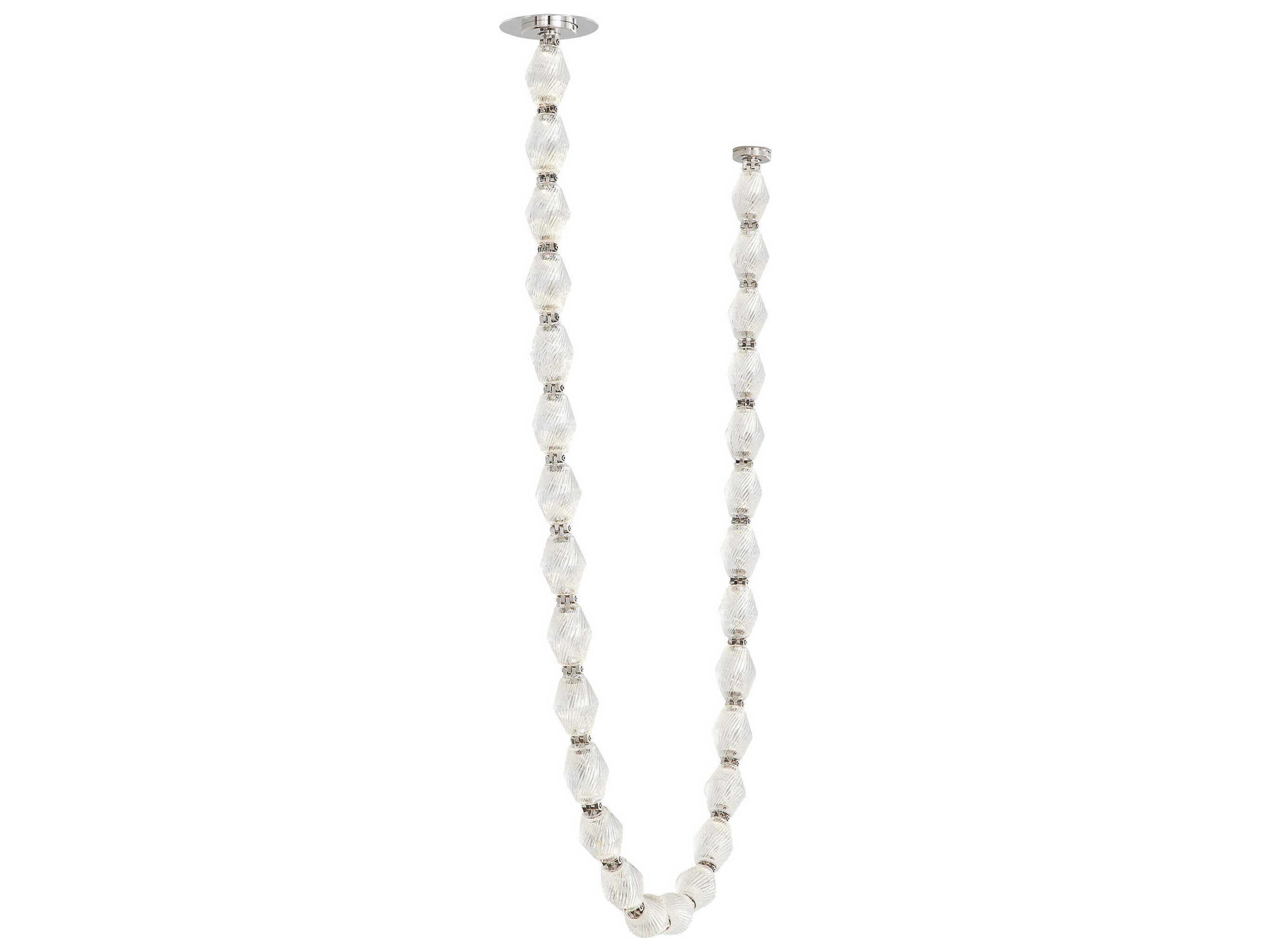 Visual Comfort Modern Collier 1-Light Polished Nickel Linear Chandelier