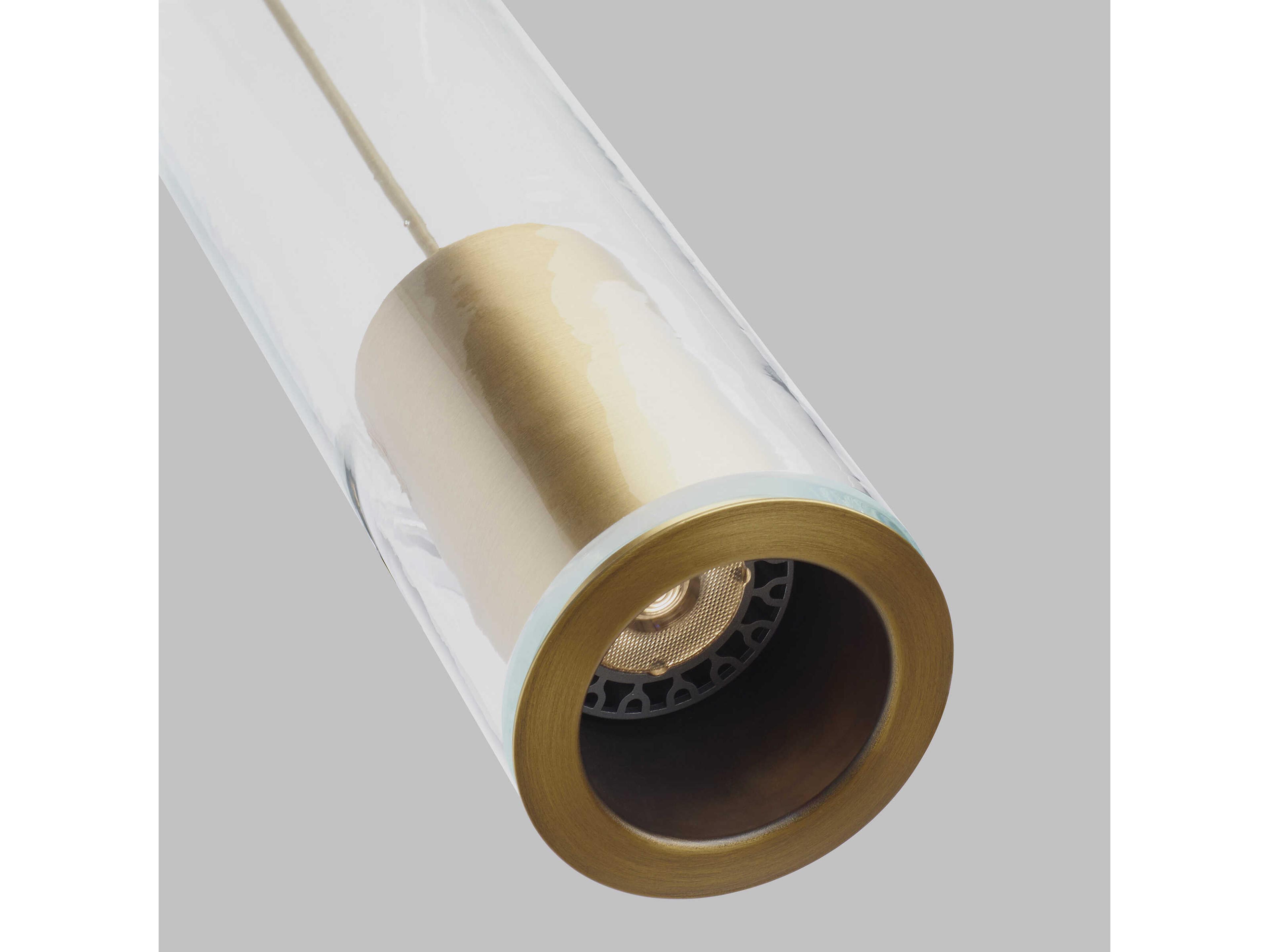 Visual Comfort Modern Captra 1-Light Aged Brass Cylinder Mini Pendant