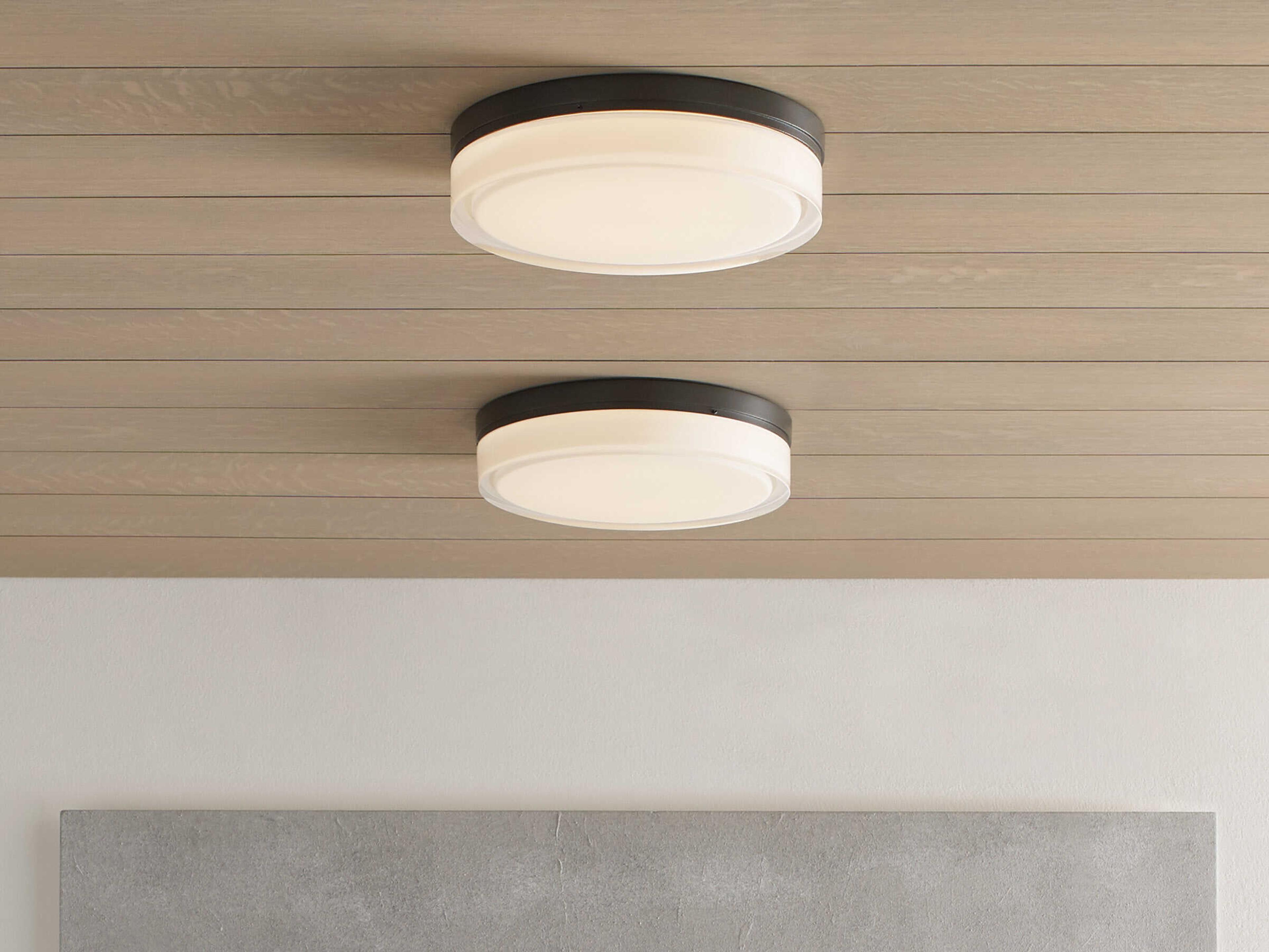 Visual Comfort Modern Cirque 1-Light Antique Bronze Flush Mount