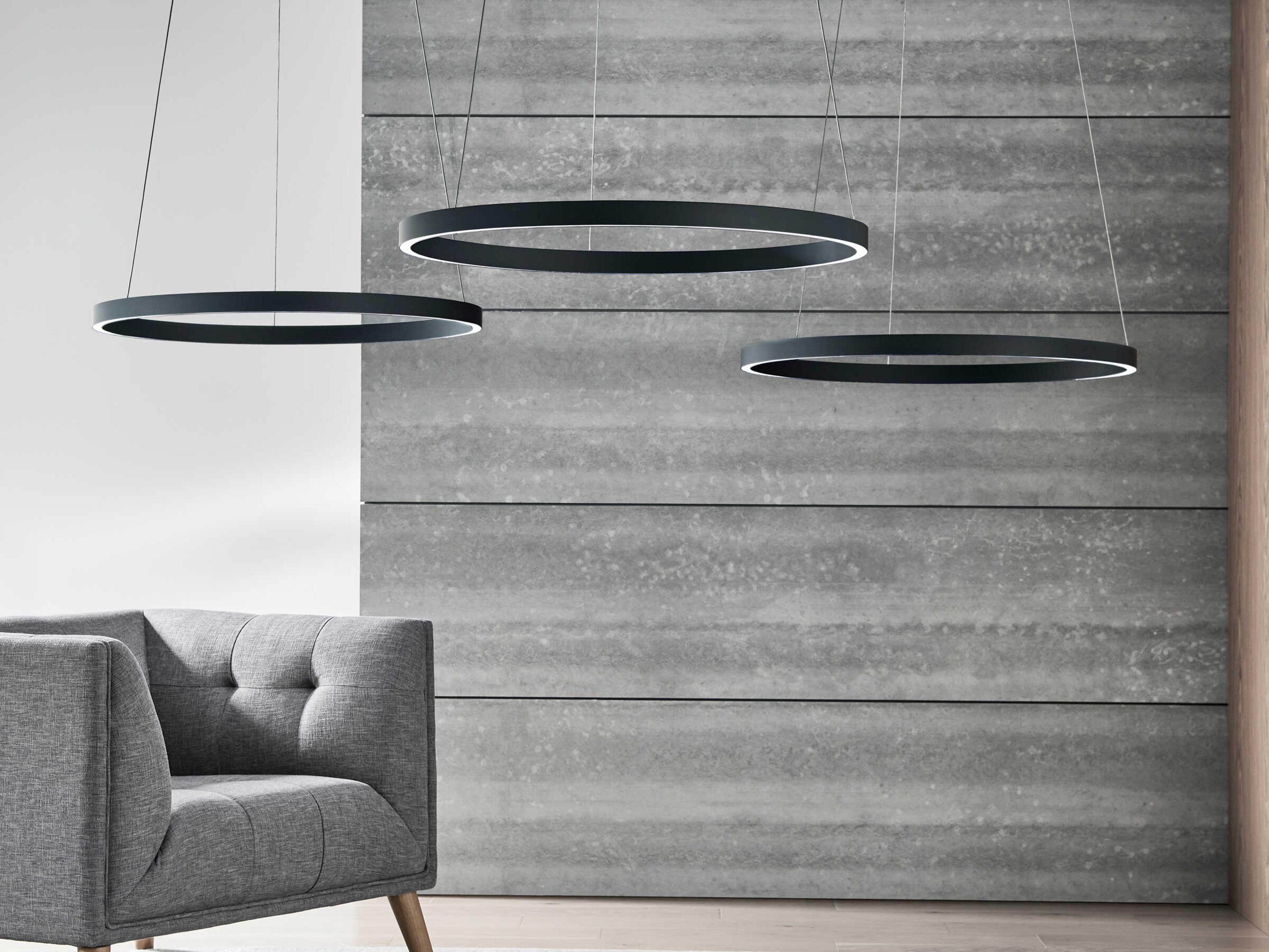 Visual Comfort Modern Fiama 1-Light Black Round Pendant