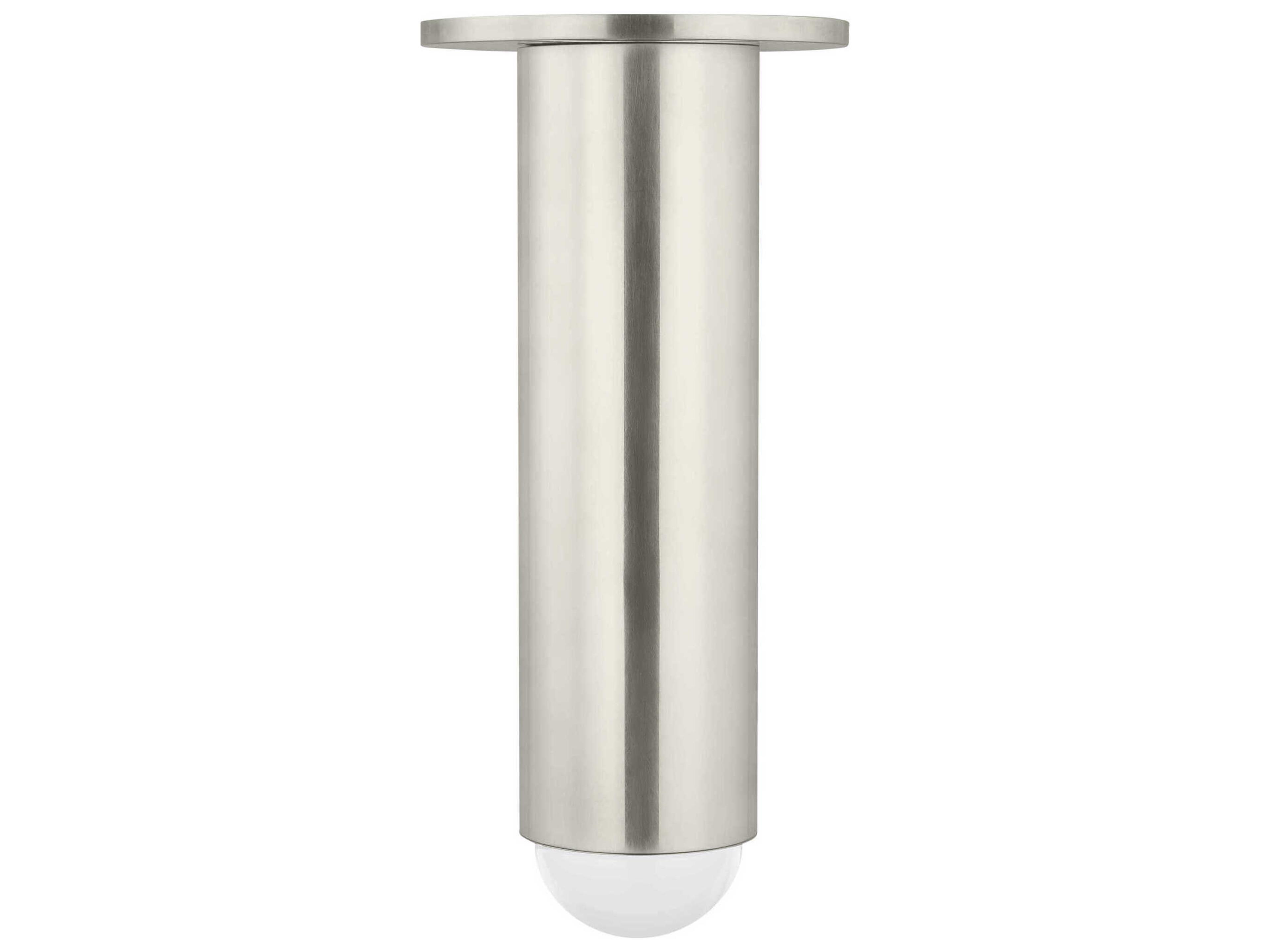 Visual Comfort Modern Ebell 1-Light Antique Nickel Cylinder Flush Mount
