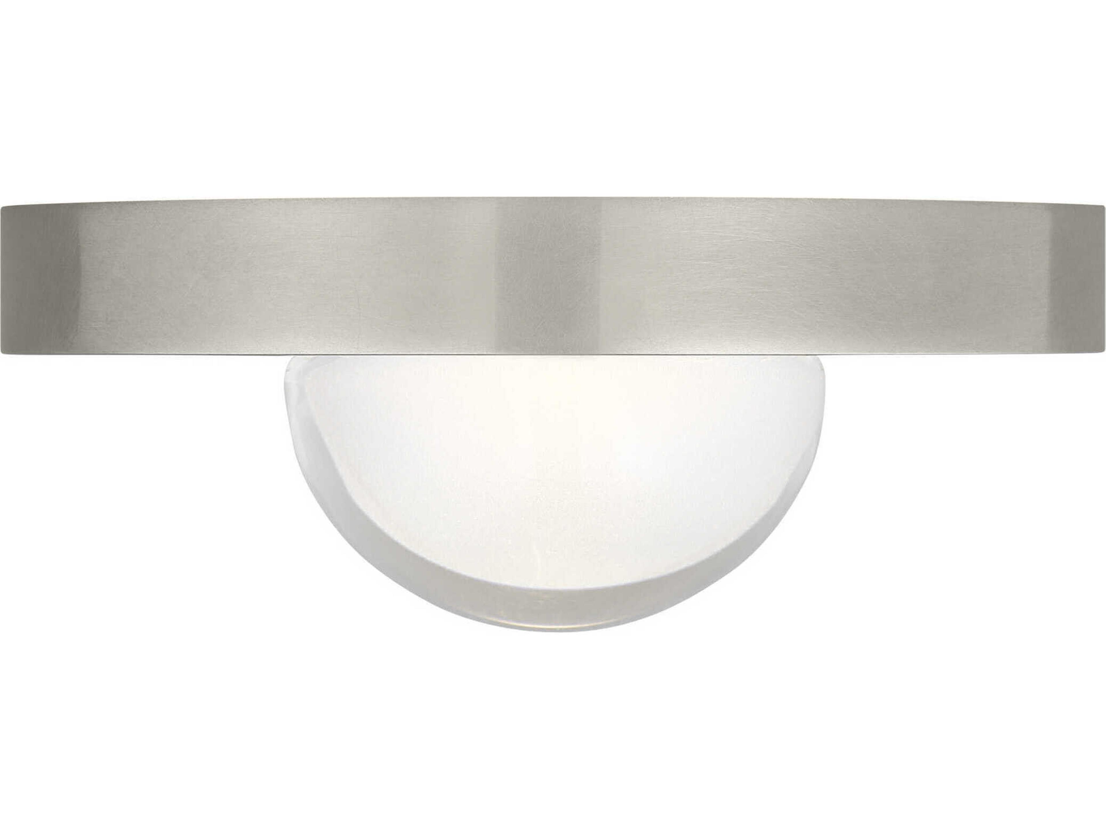 Visual Comfort Modern Ebell 1-Light Antique Nickel Dome Flush Mount