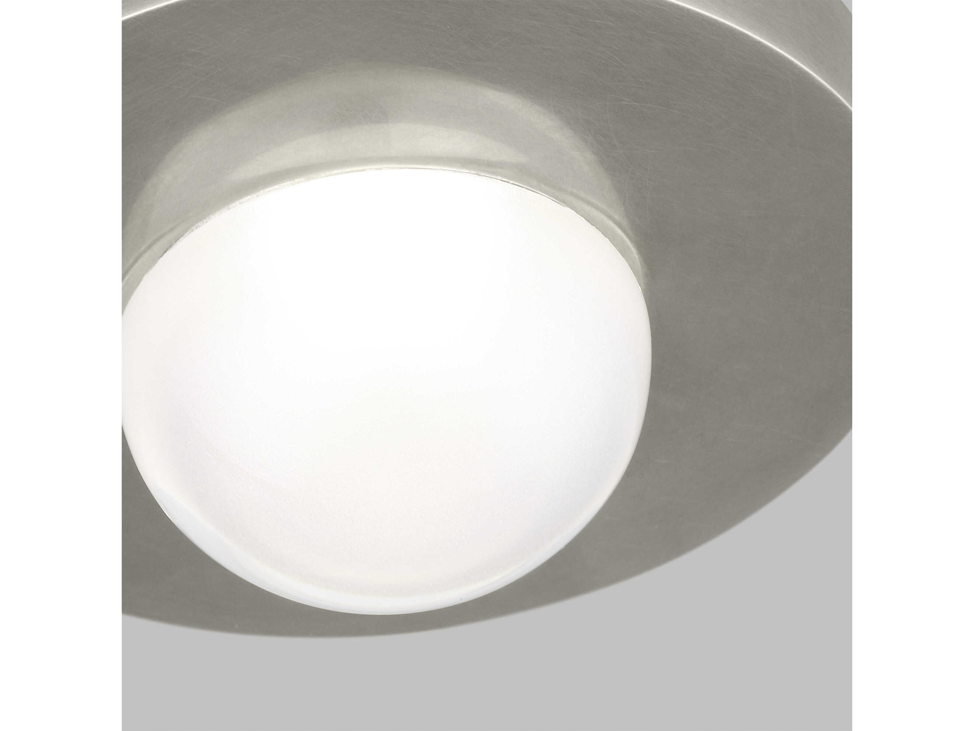 Visual Comfort Modern Ebell 1-Light Antique Nickel Dome Flush Mount