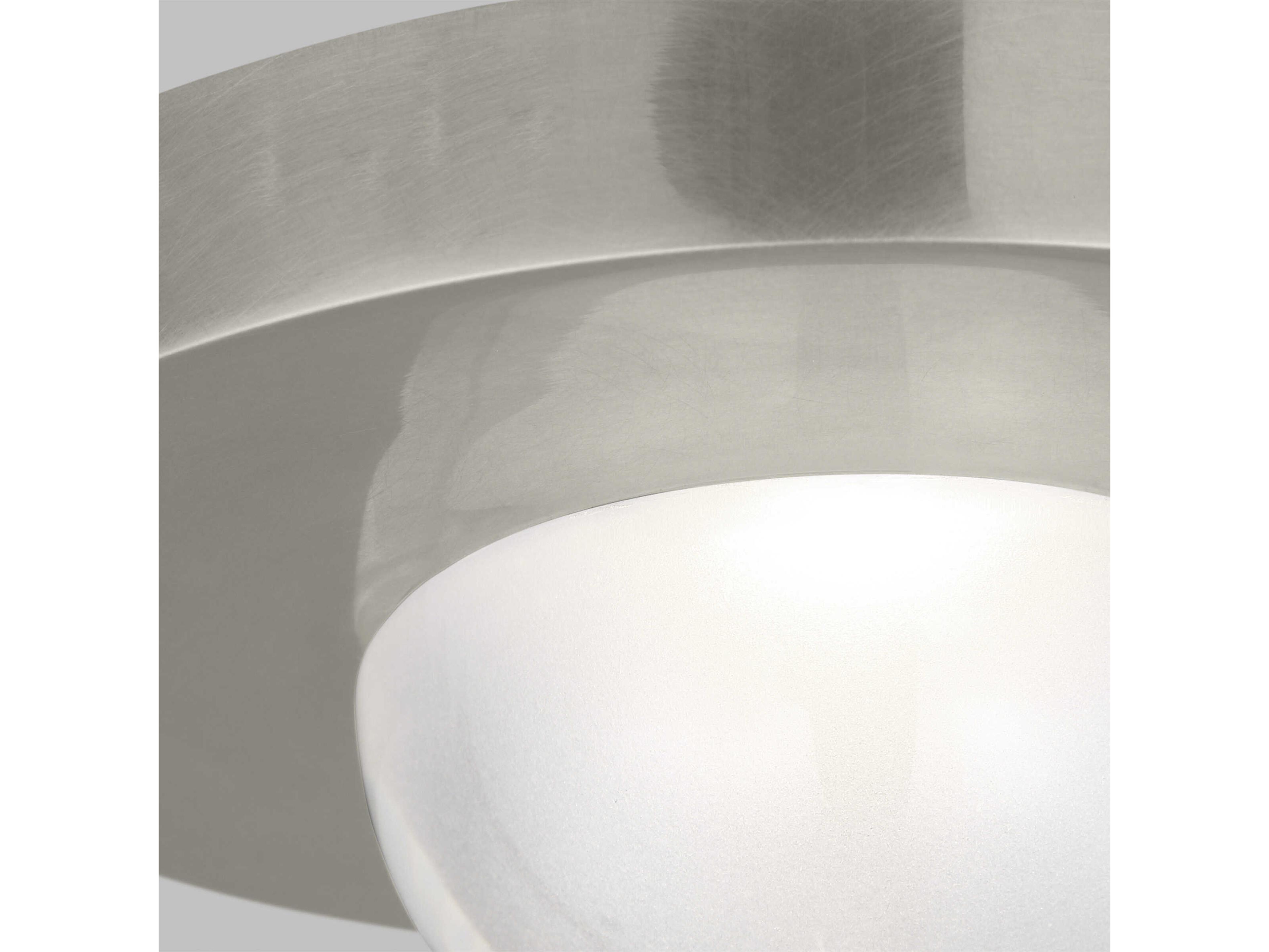 Visual Comfort Modern Ebell 1-Light Antique Nickel Dome Flush Mount