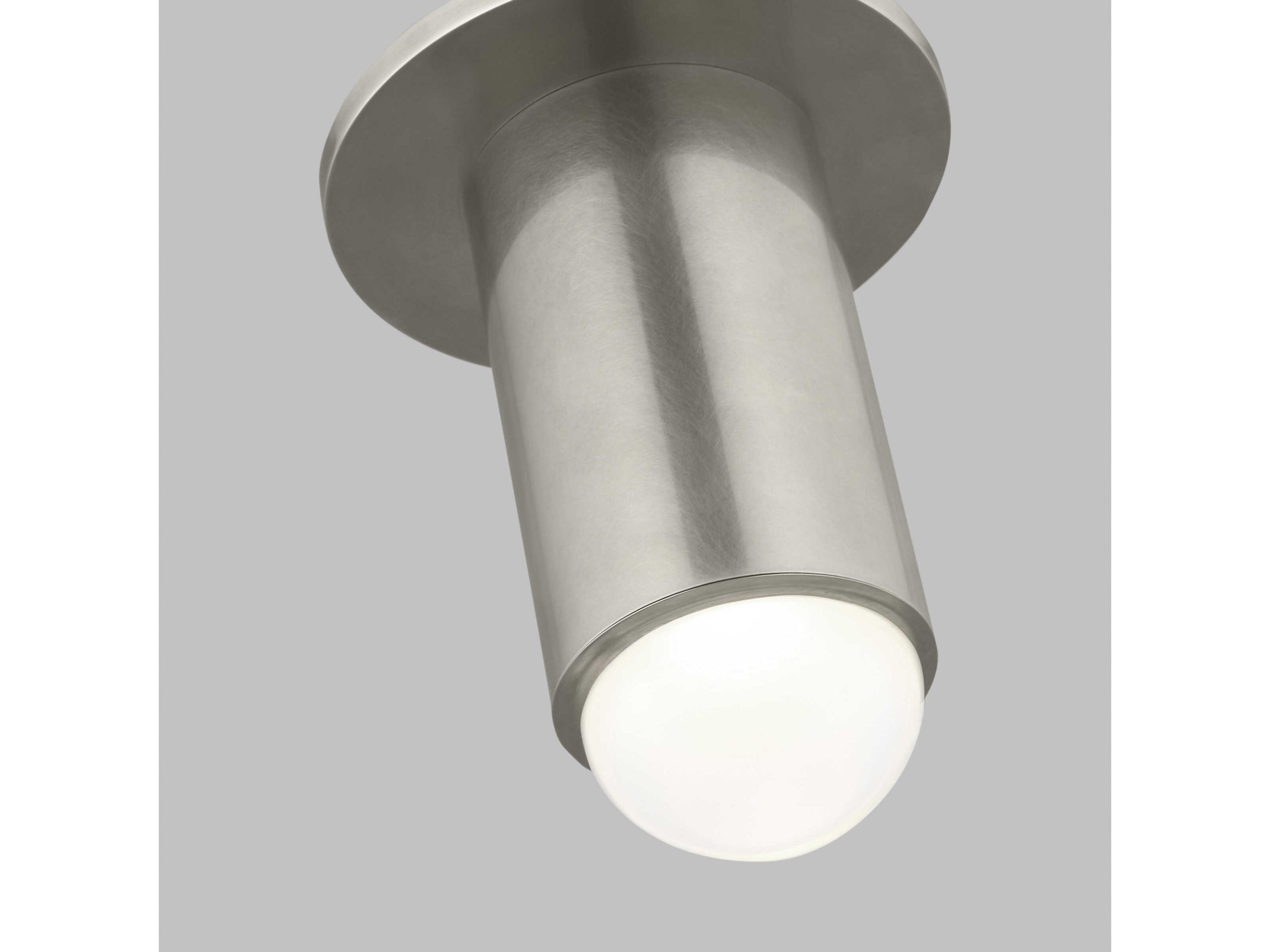 Visual Comfort Modern Ebell 1-Light Antique Nickel Cylinder Flush Mount