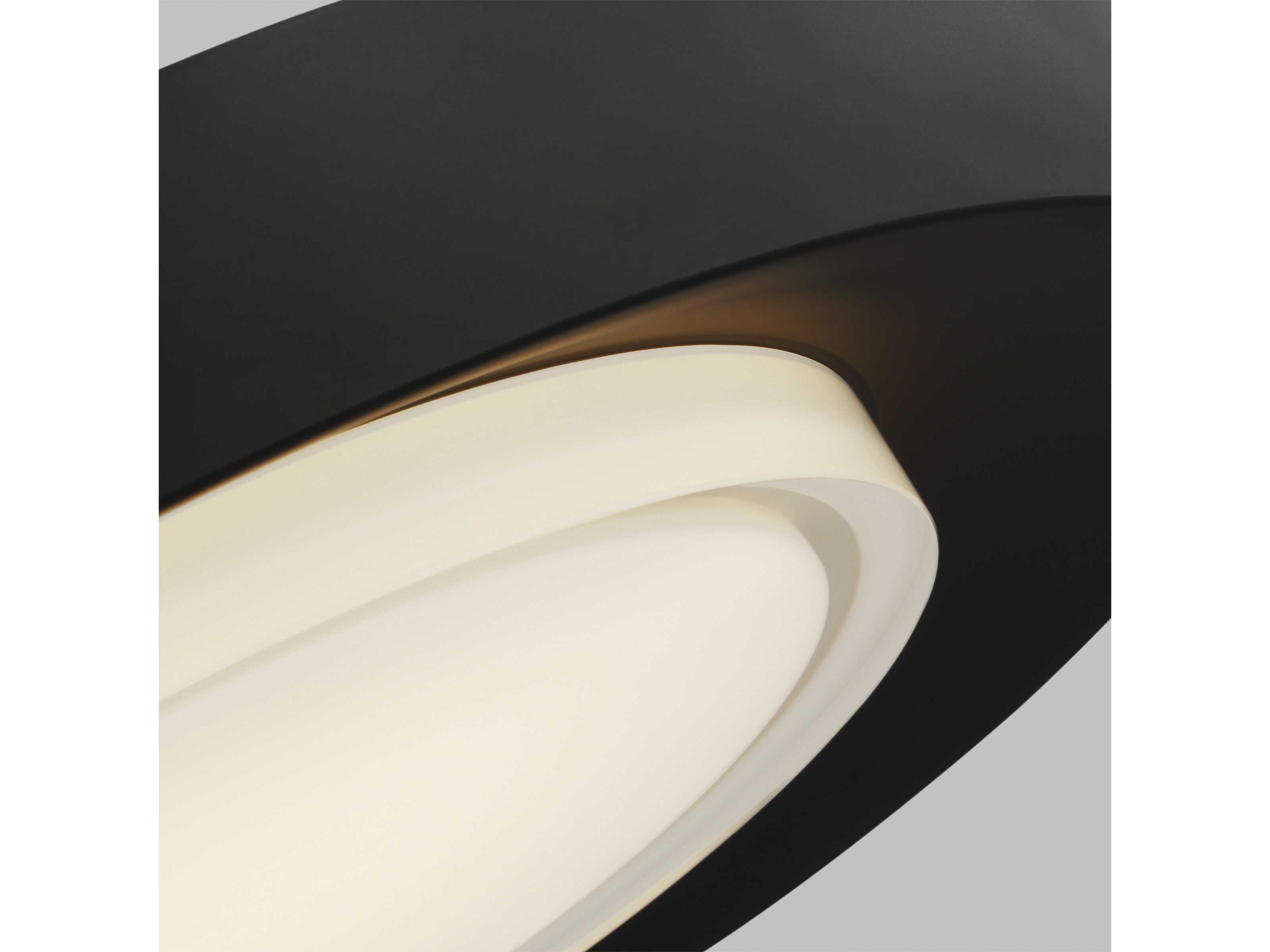 Visual Comfort Modern Hilo 1-Light Nightshade Black Round Flush Mount