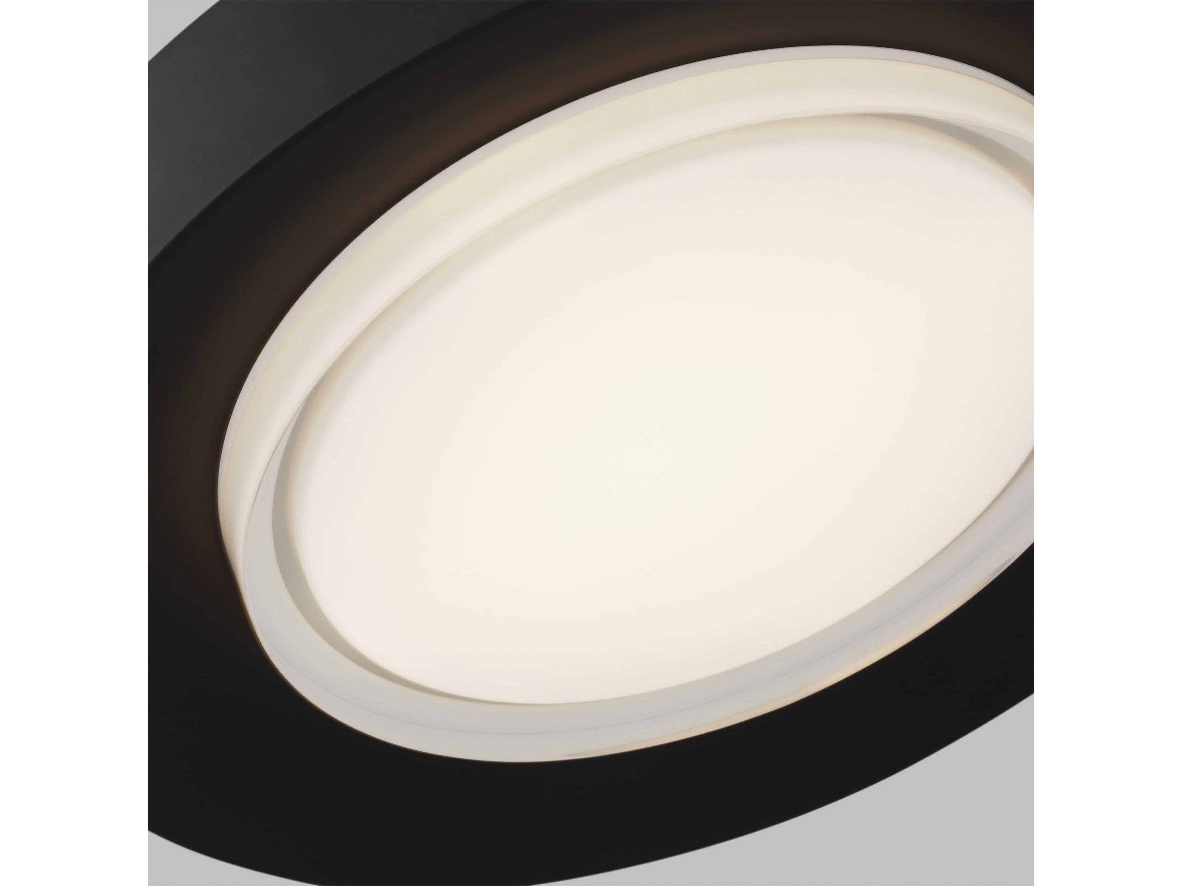 Visual Comfort Modern Hilo 1-Light Nightshade Black Round Flush Mount