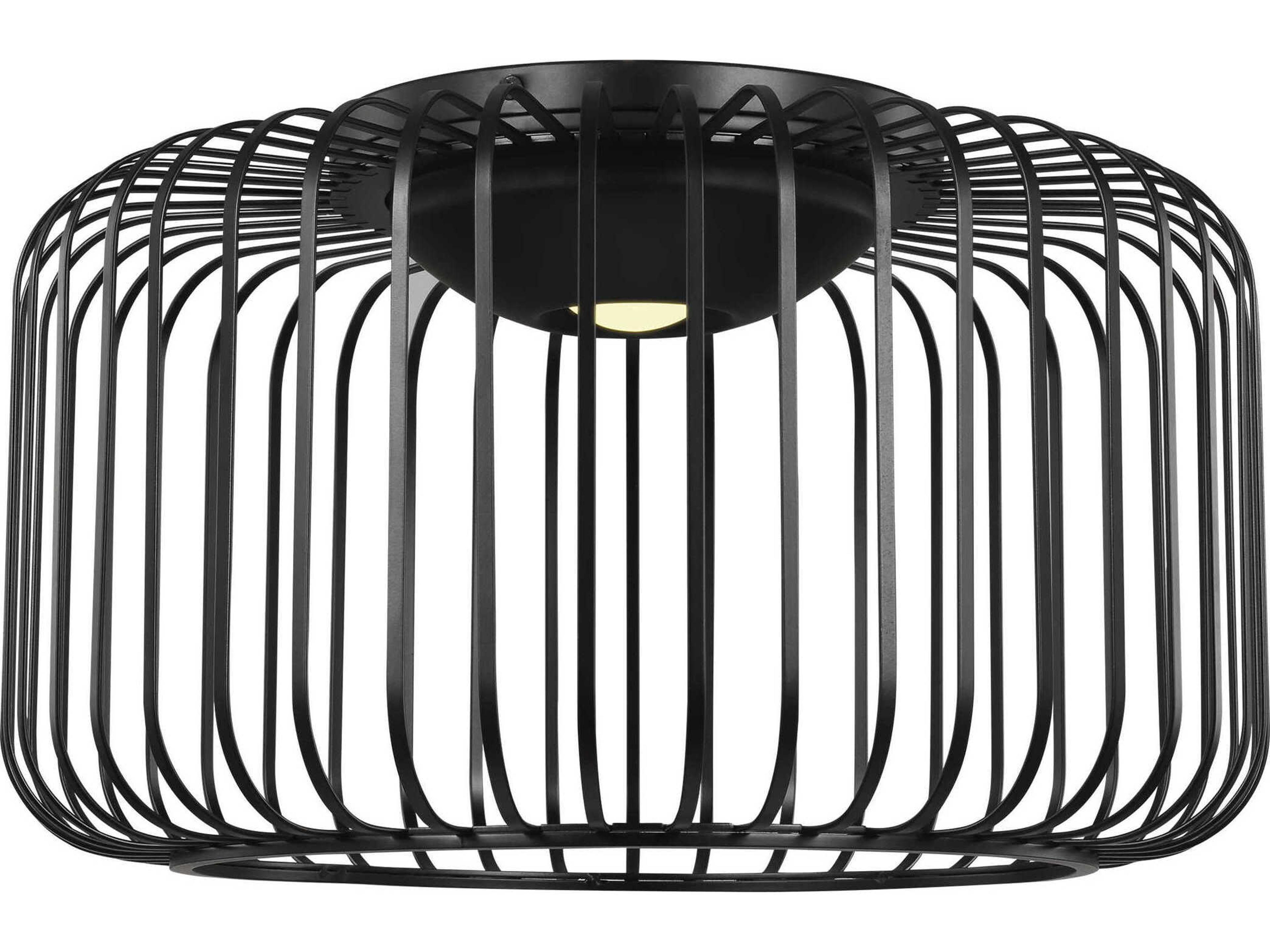 Visual Comfort Modern Kai 1-Light Nightshade Black Flush Mount