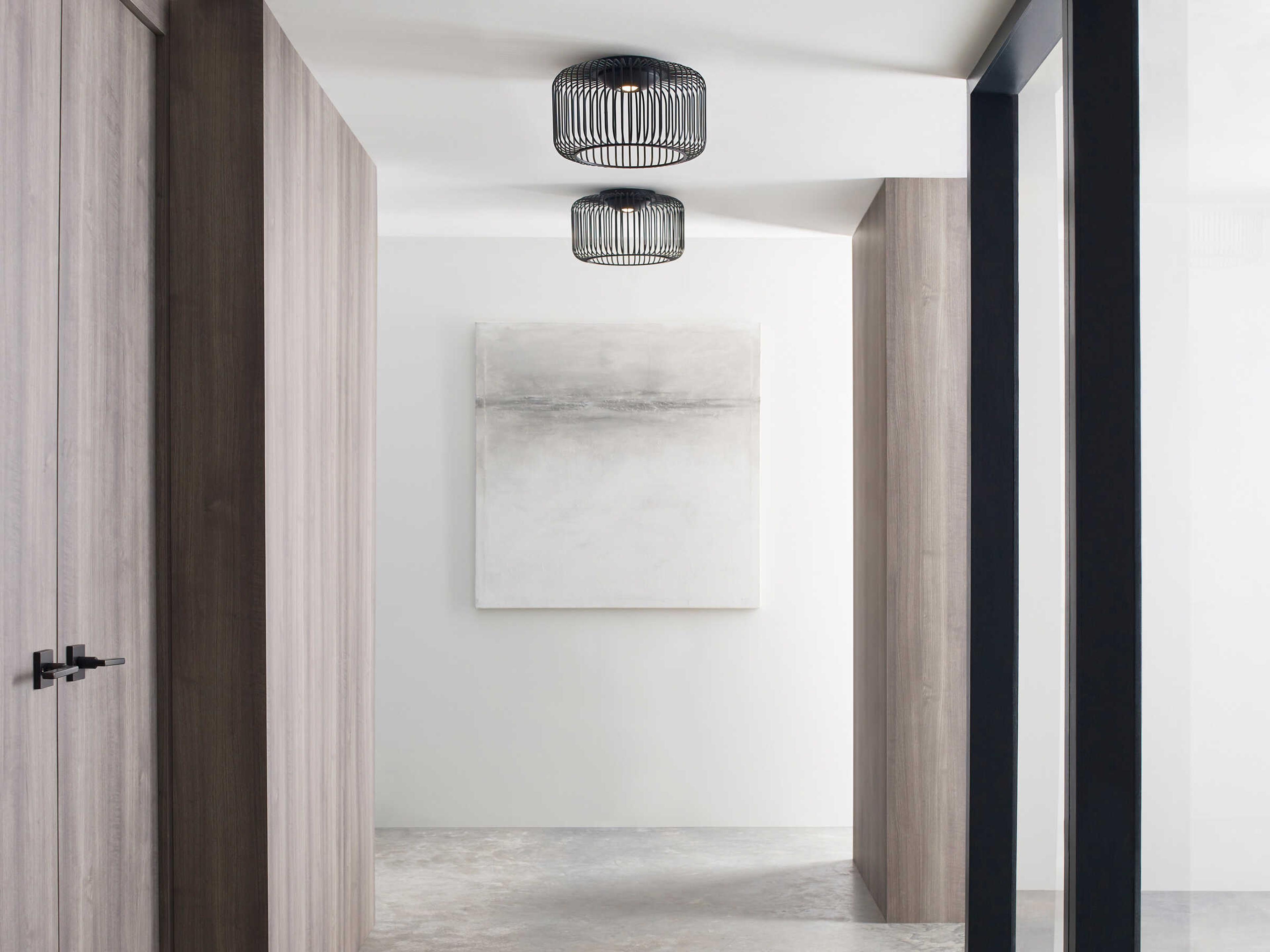 Visual Comfort Modern Kai 1-Light Nightshade Black Flush Mount