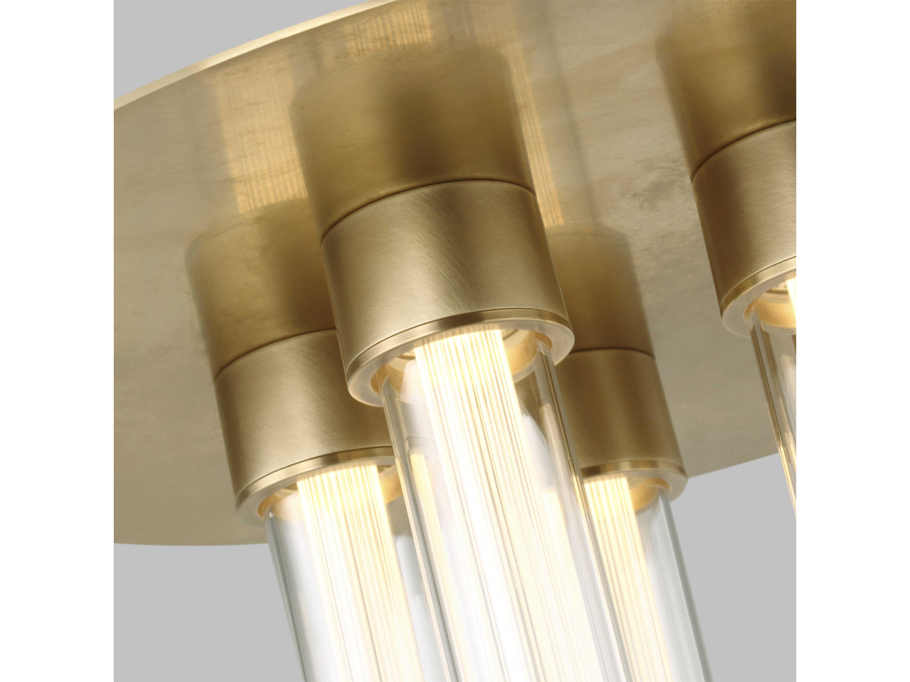 Visual Comfort Modern Kola 5-Light Natural Brass Cylinder Flush Mount