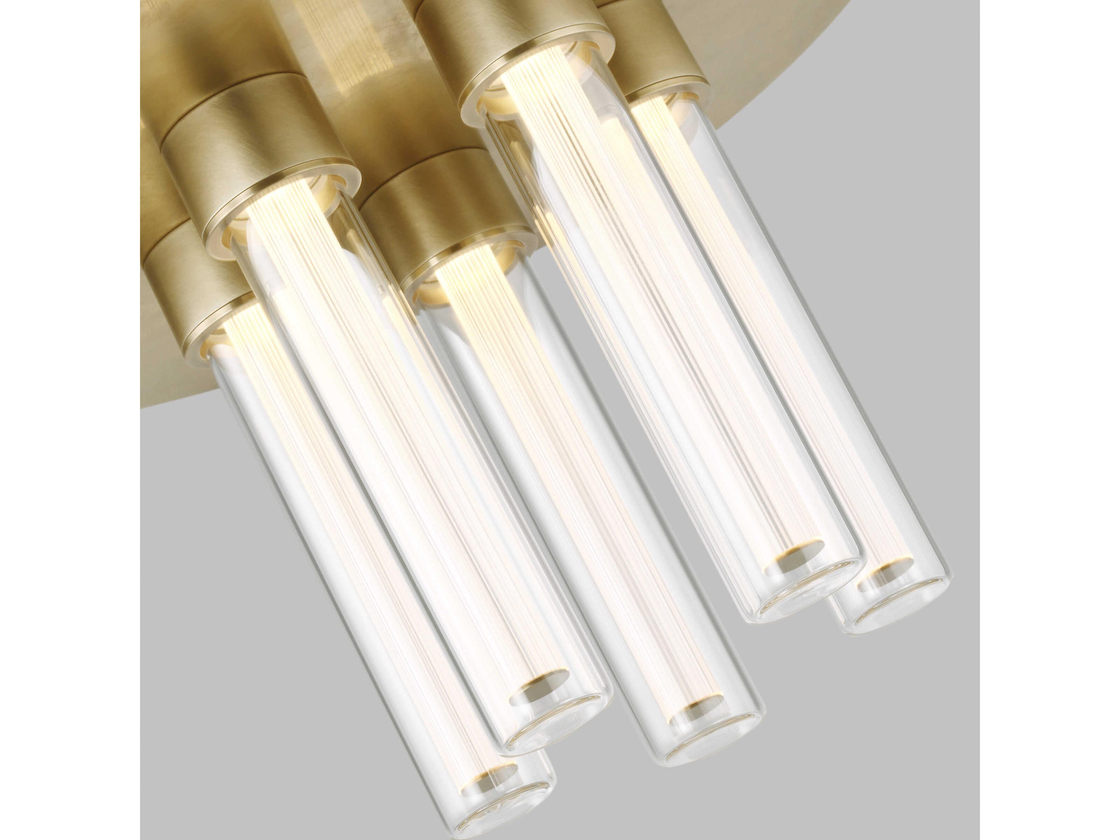 Visual Comfort Modern Kola 5-Light Natural Brass Cylinder Flush Mount