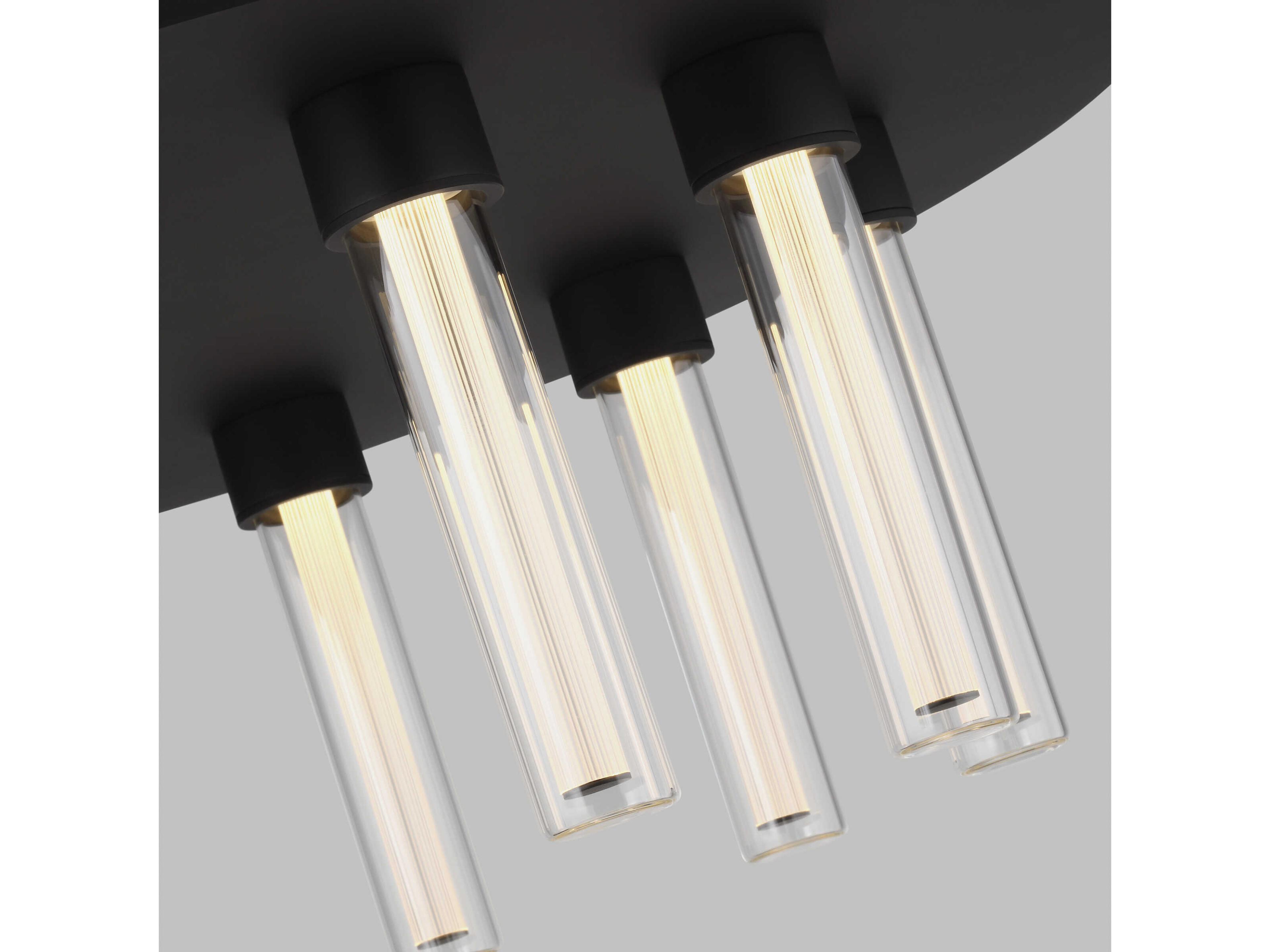 Visual Comfort Modern Kola 9-Light Nightshade Black Cylinder Flush Mount