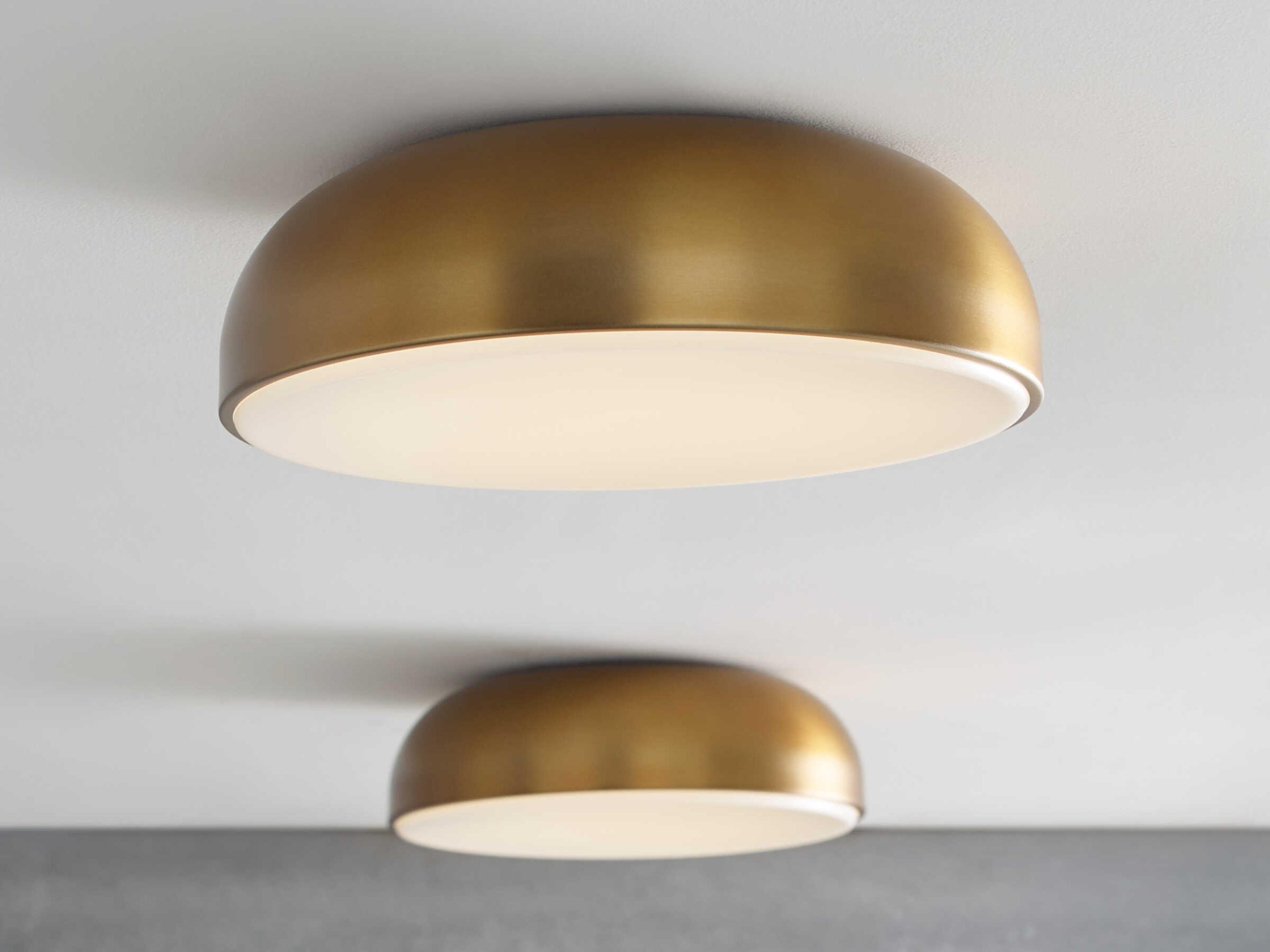 Visual Comfort Modern Kosa 1-Light Aged Brass Flush Mount