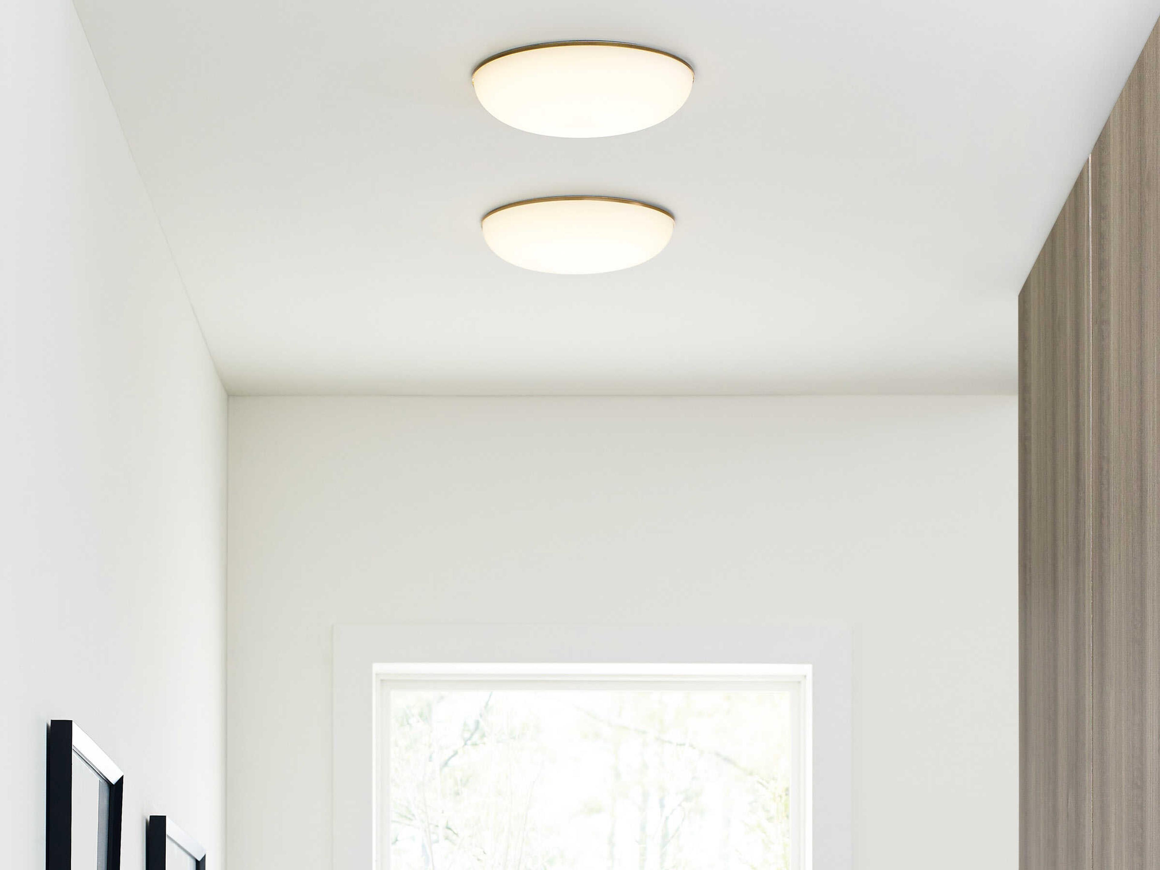 Visual Comfort Modern Megan 1-Light Plated Brass Bowl Flush Mount