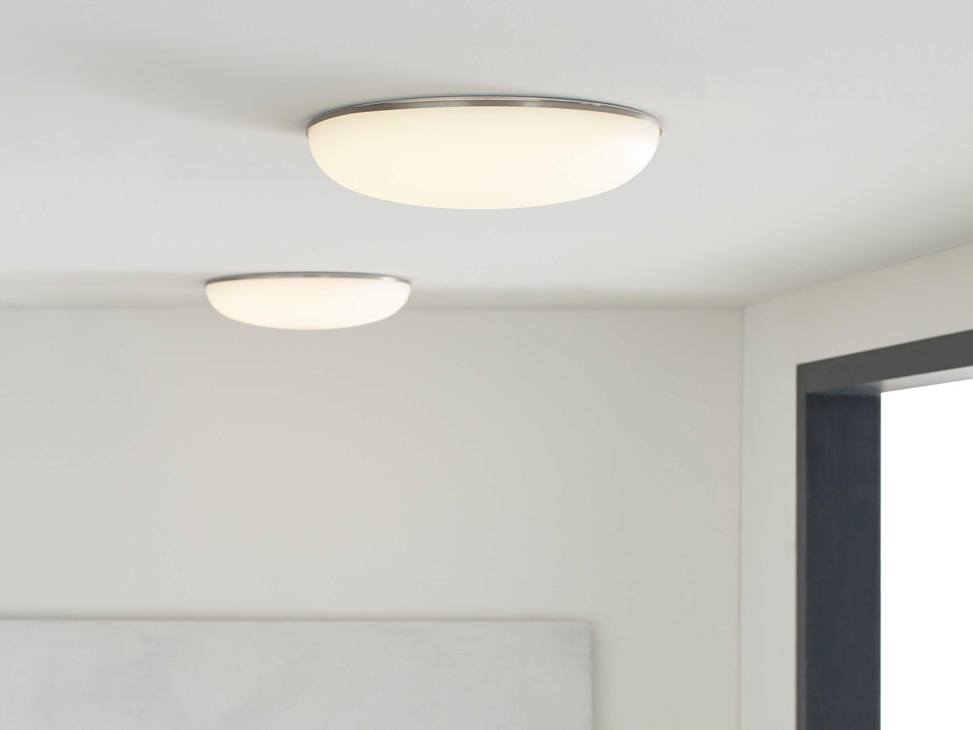 Visual Comfort Modern Megan 1-Light Satin Nickel Bowl Flush Mount