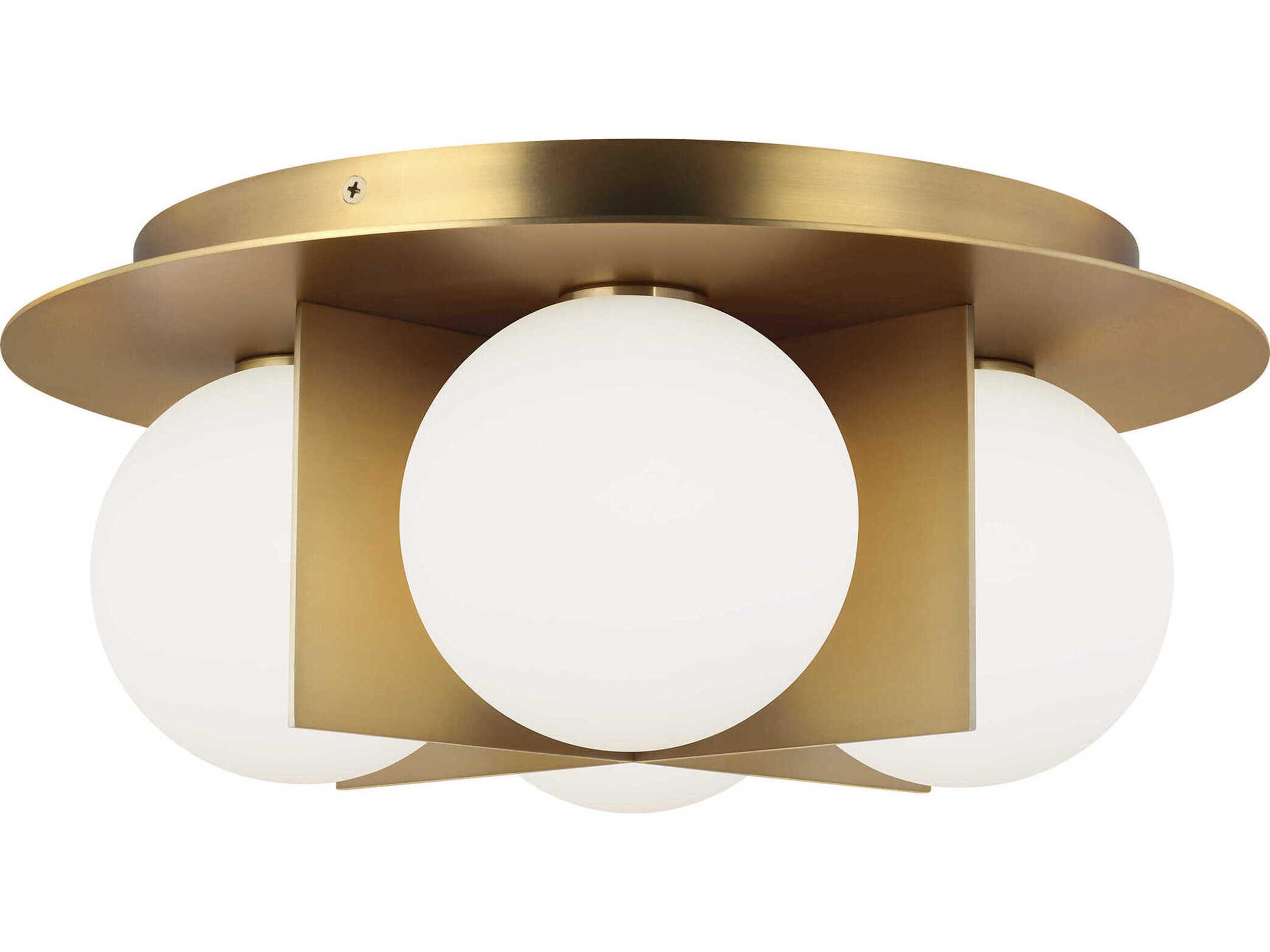 Orbel LED Flush Mount in Aged Brass Geometric Ceiling Light