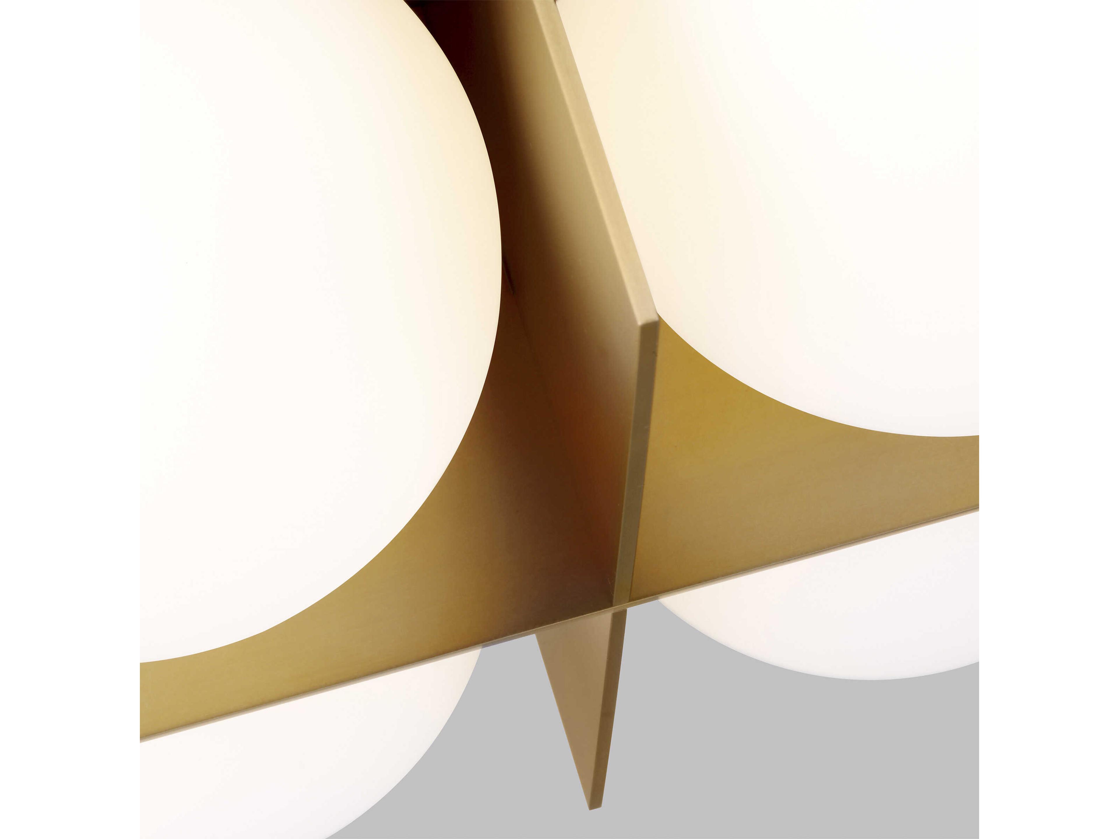 Visual Comfort Modern Orbel 4-Light Aged Brass Globe Flush Mount