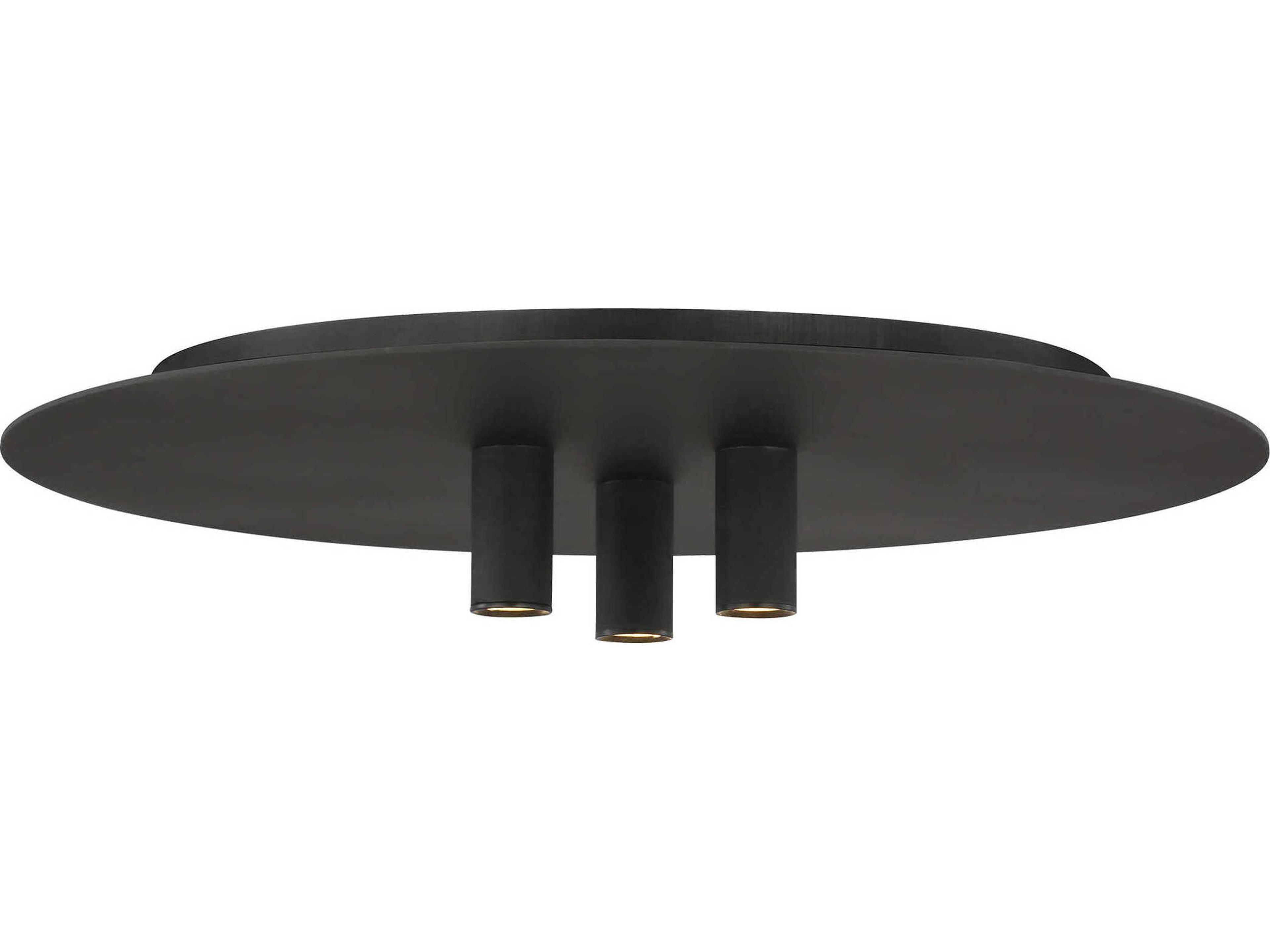 Ponte Flush Mount Light in Nightshade Black