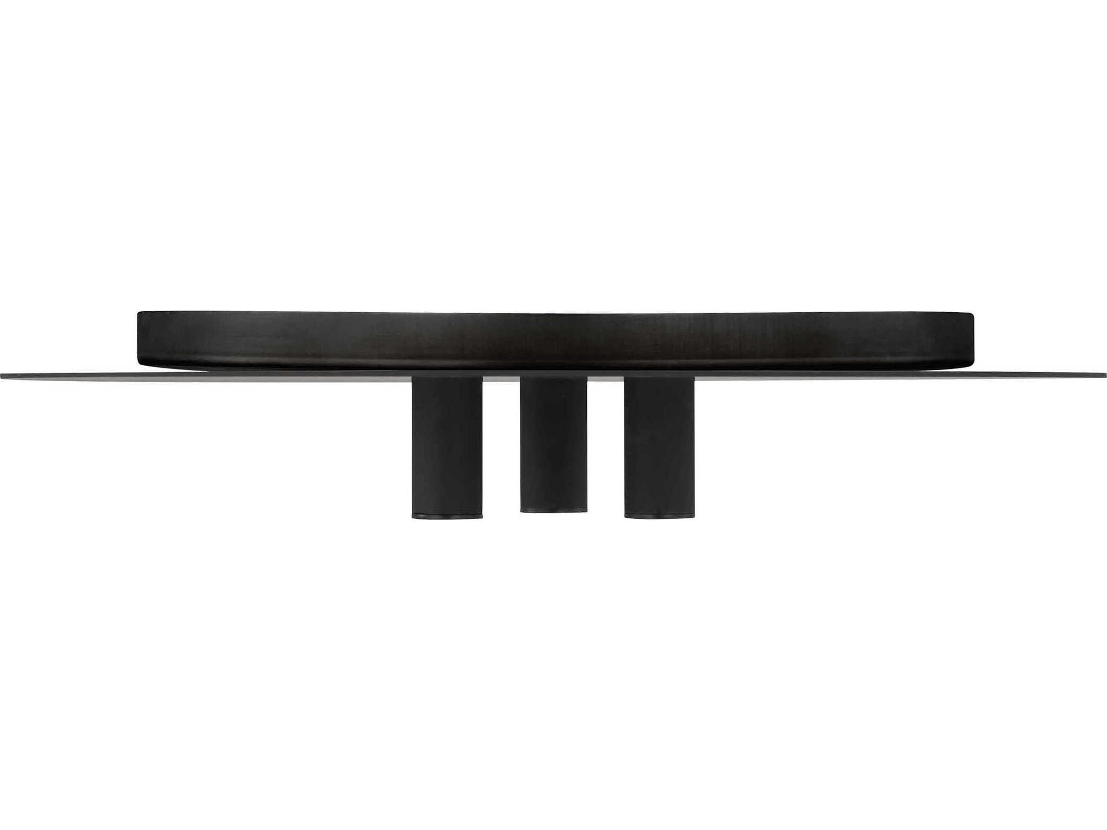 Visual Comfort Modern Ponte 1-Light Nightshade Black Round Flush Mount