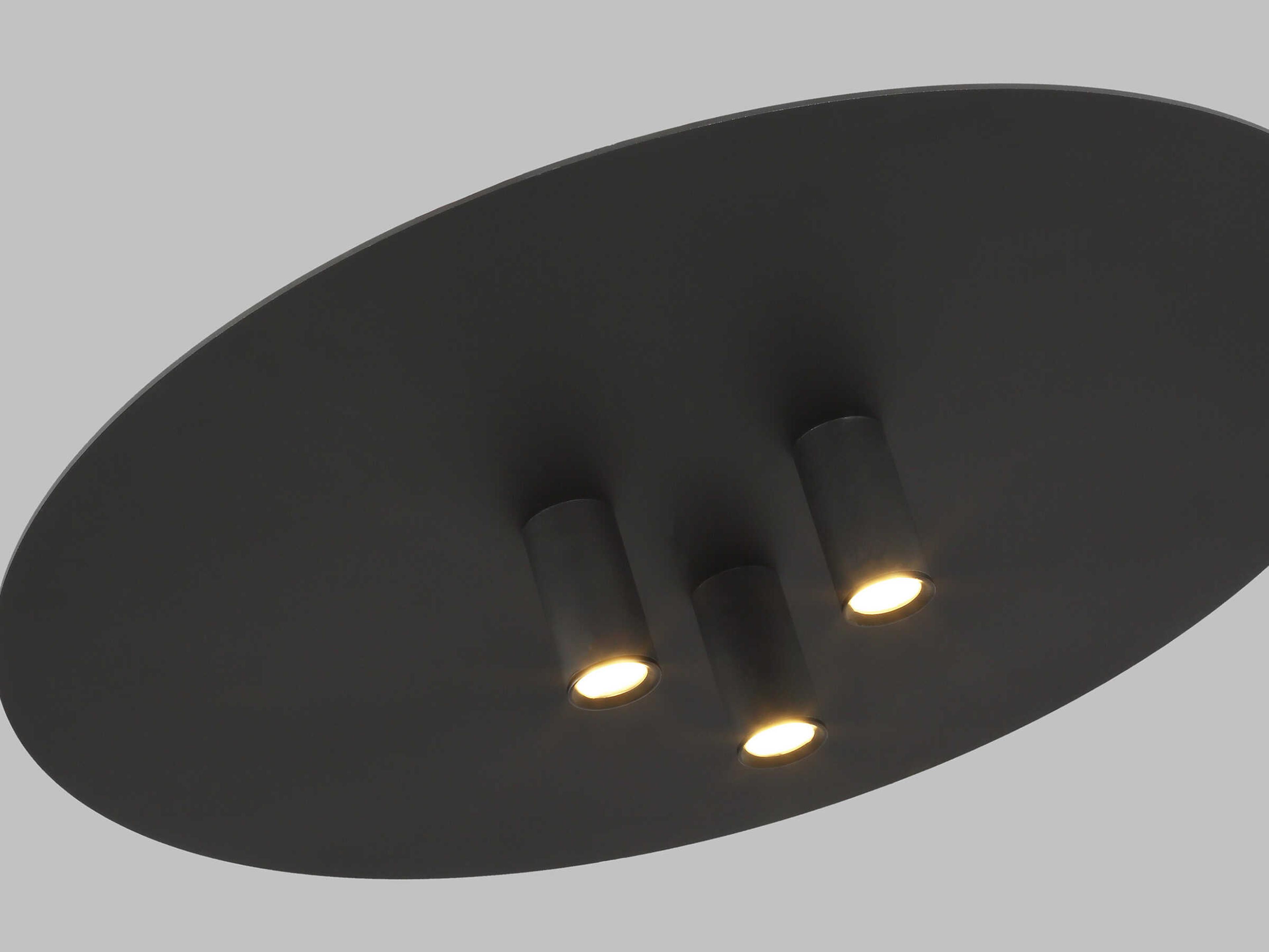 Visual Comfort Modern Ponte 1-Light Nightshade Black Round Flush Mount