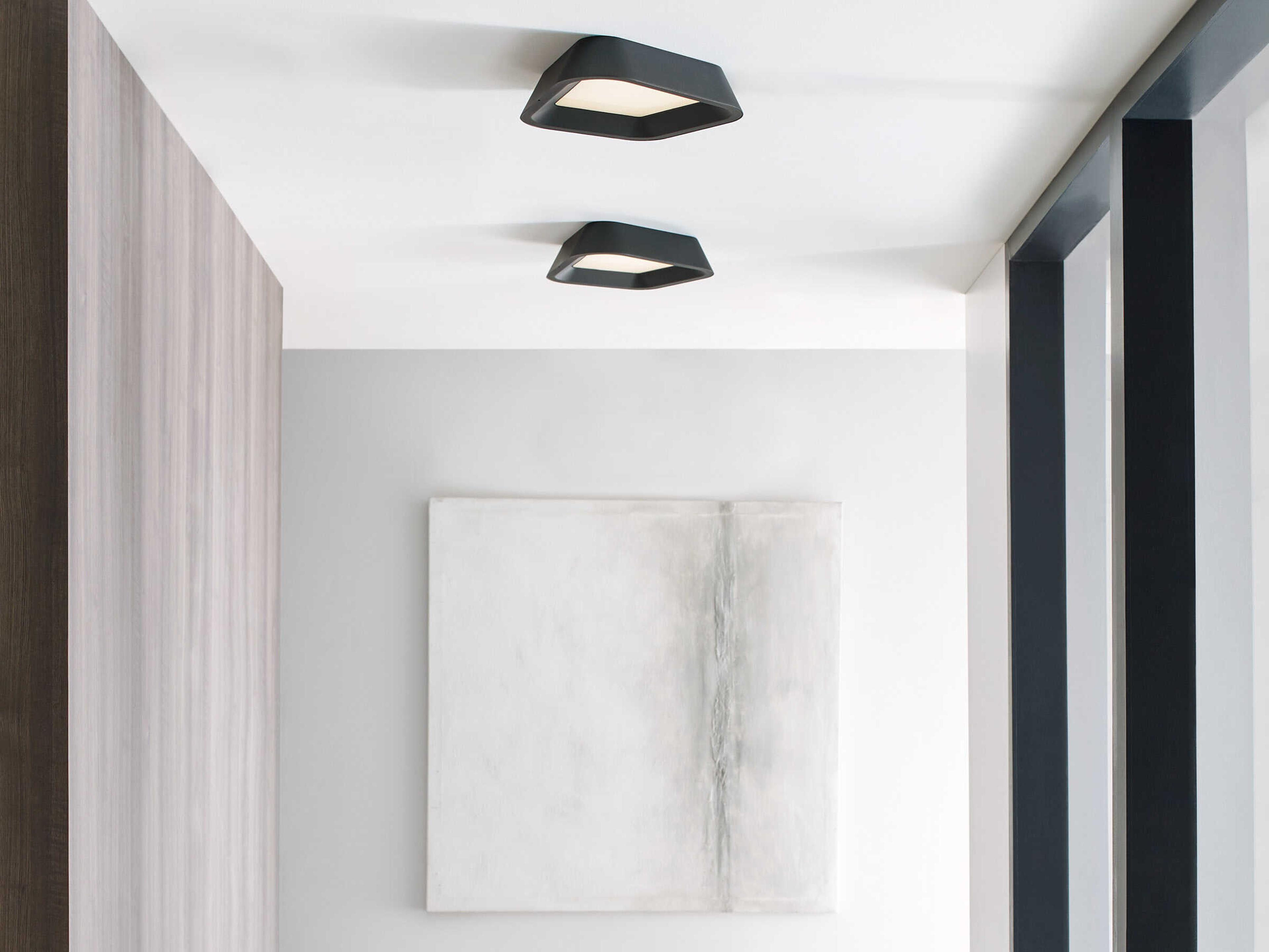 Visual Comfort Modern Rhonan 1-Light Nightshade Black Flush Mount