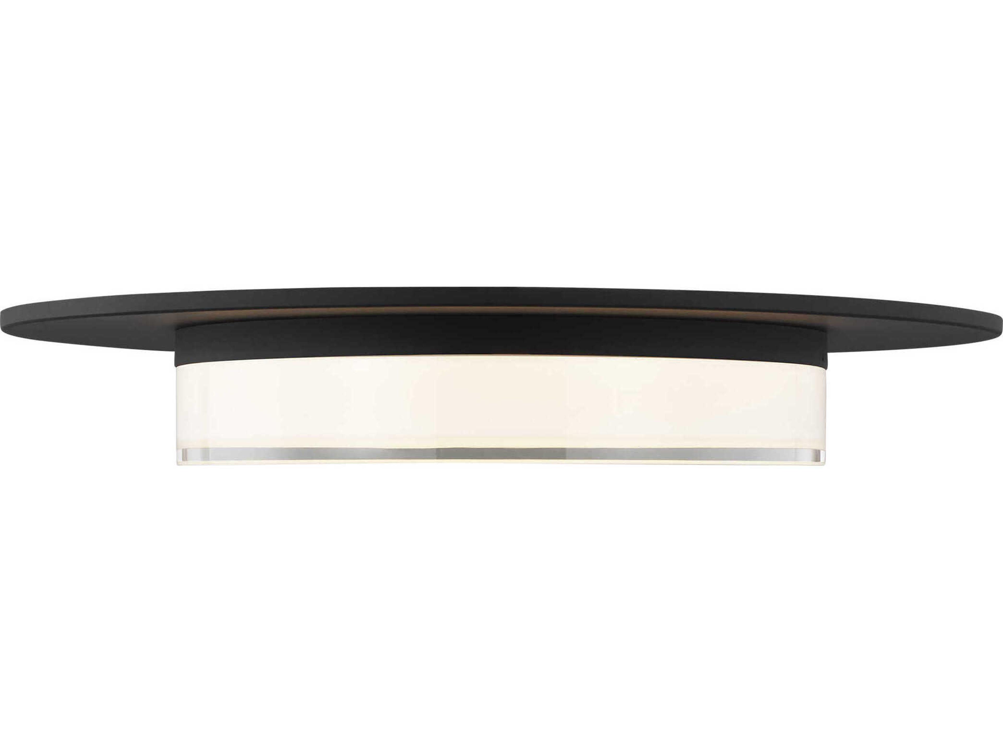 Visual Comfort Modern Sen 1-Light Nightshade Black Round Flush Mount