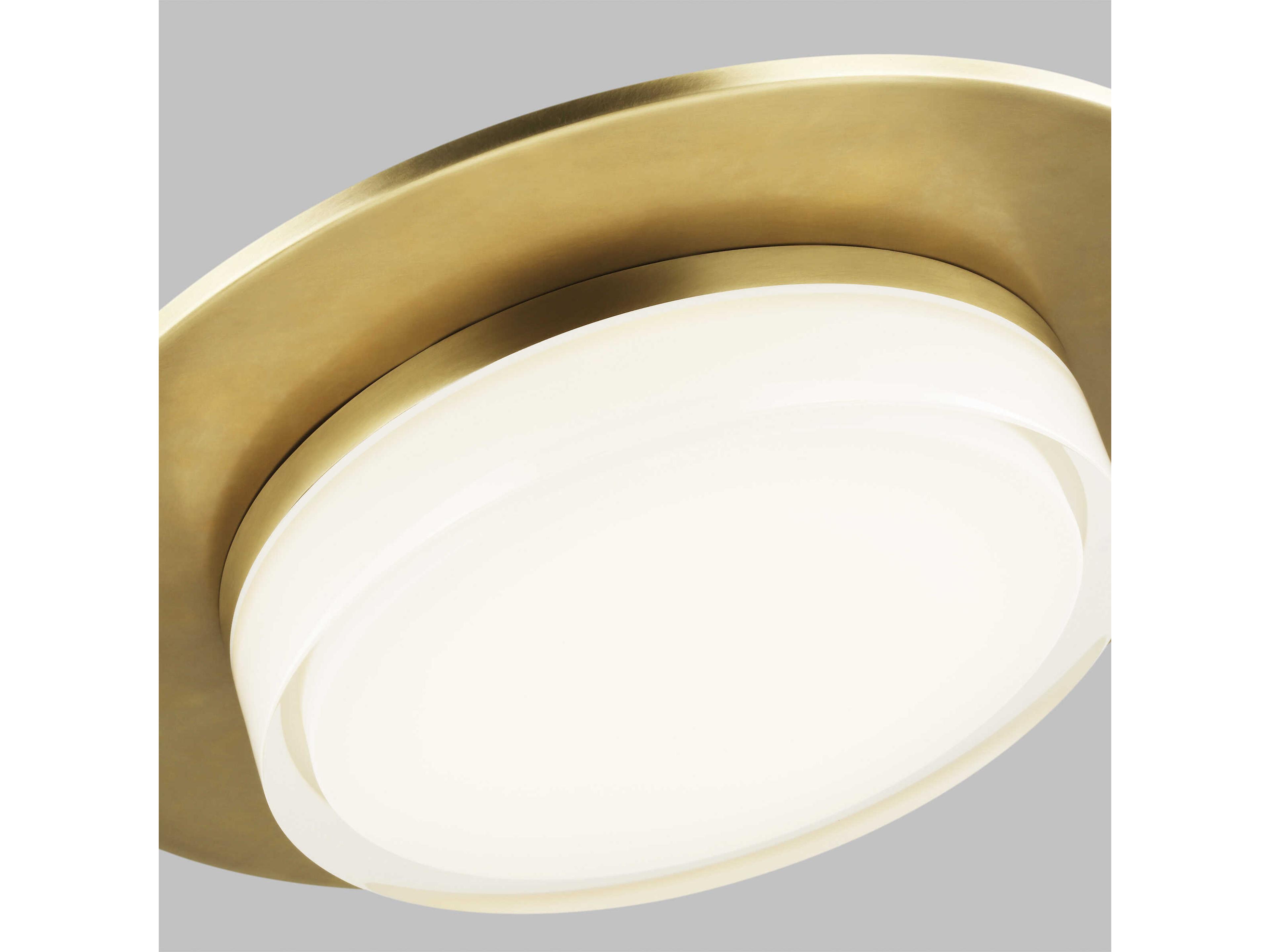 Visual Comfort Modern Sen 1-Light Natural Brass Round Flush Mount