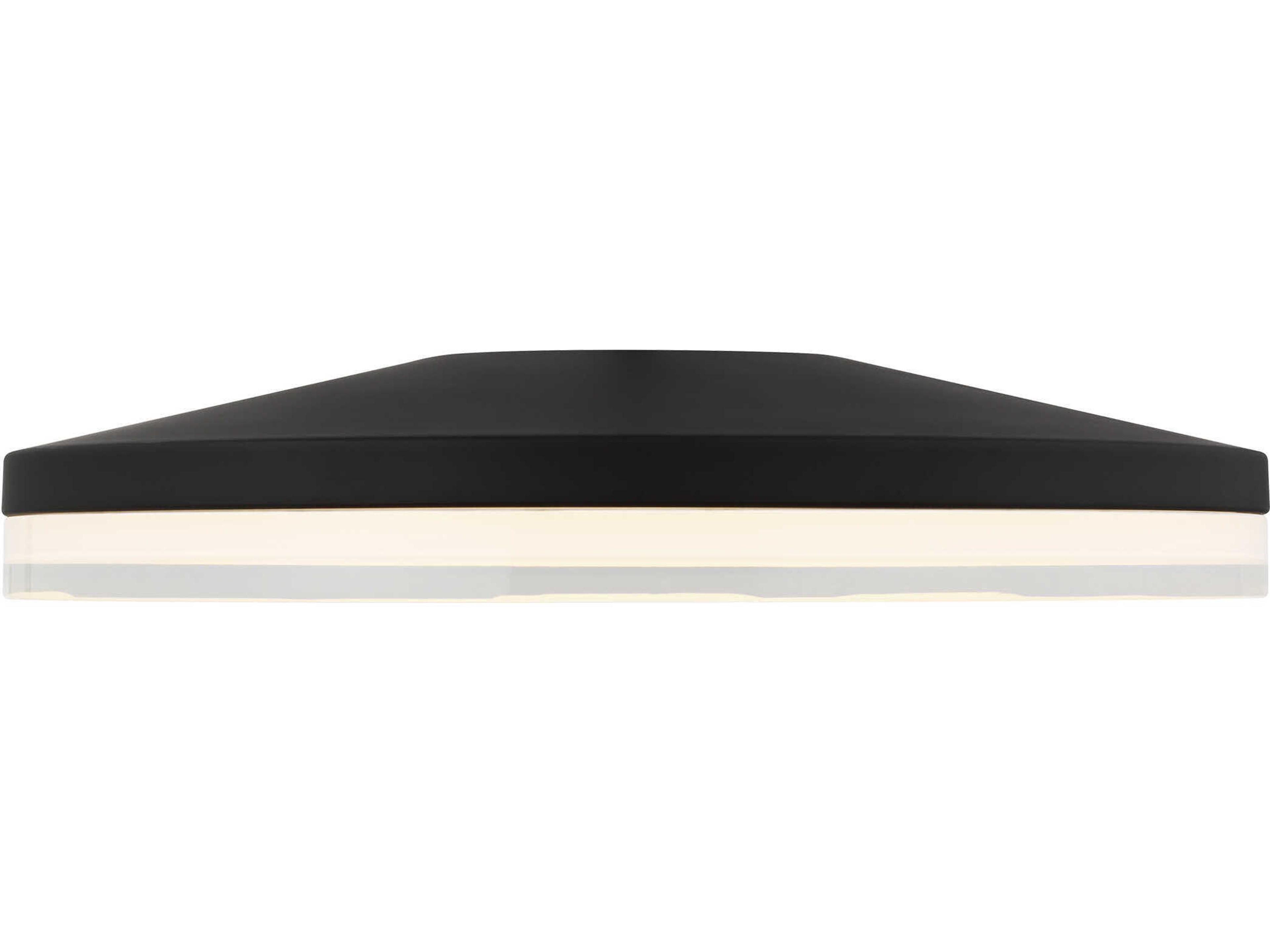 Visual Comfort Modern Wyatt 1-Light Nightshade Black Round Flush Mount