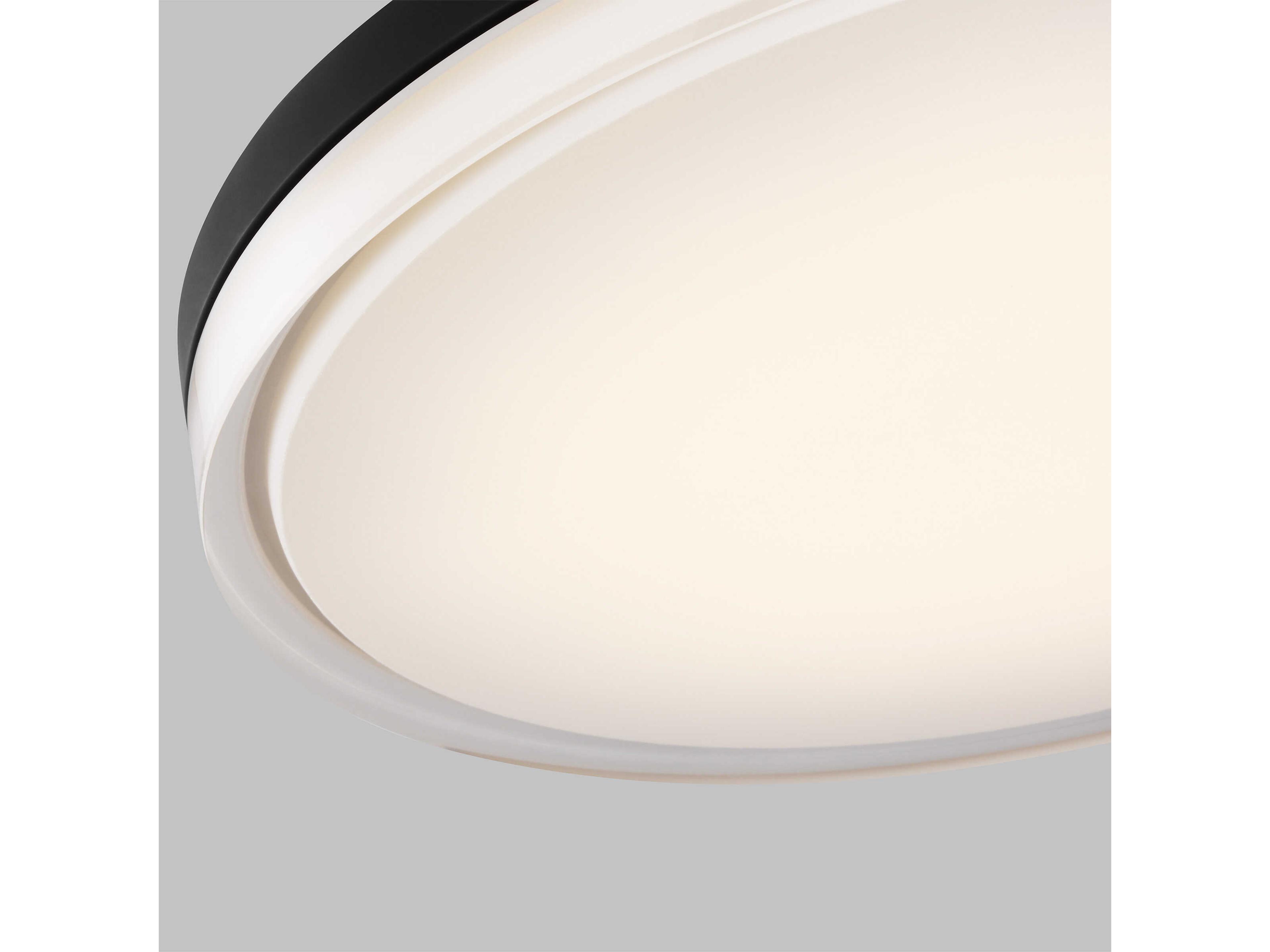 Visual Comfort Modern Wyatt 1-Light Nightshade Black Round Flush Mount