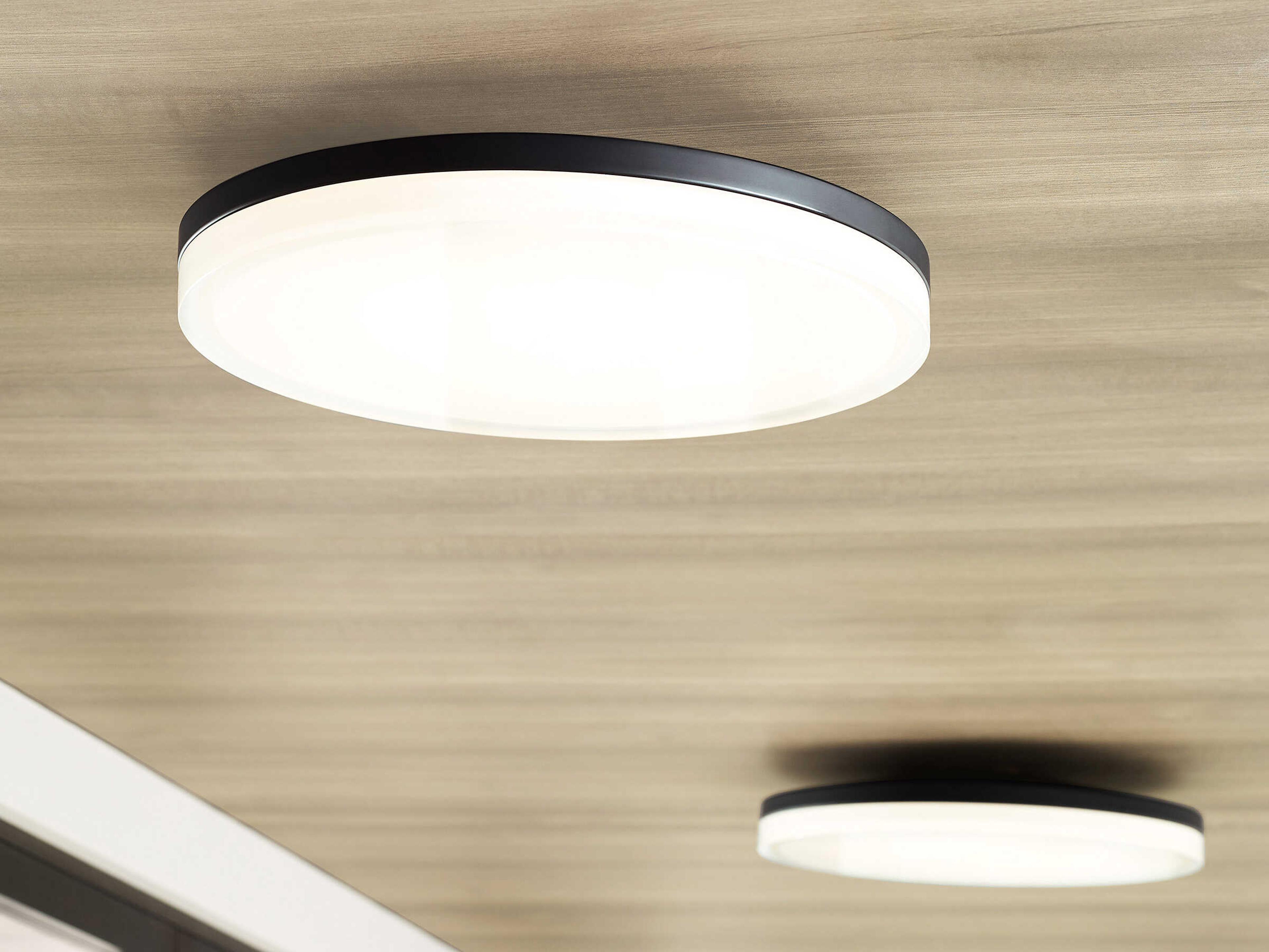 Visual Comfort Modern Wyatt 1-Light Nightshade Black Round Flush Mount