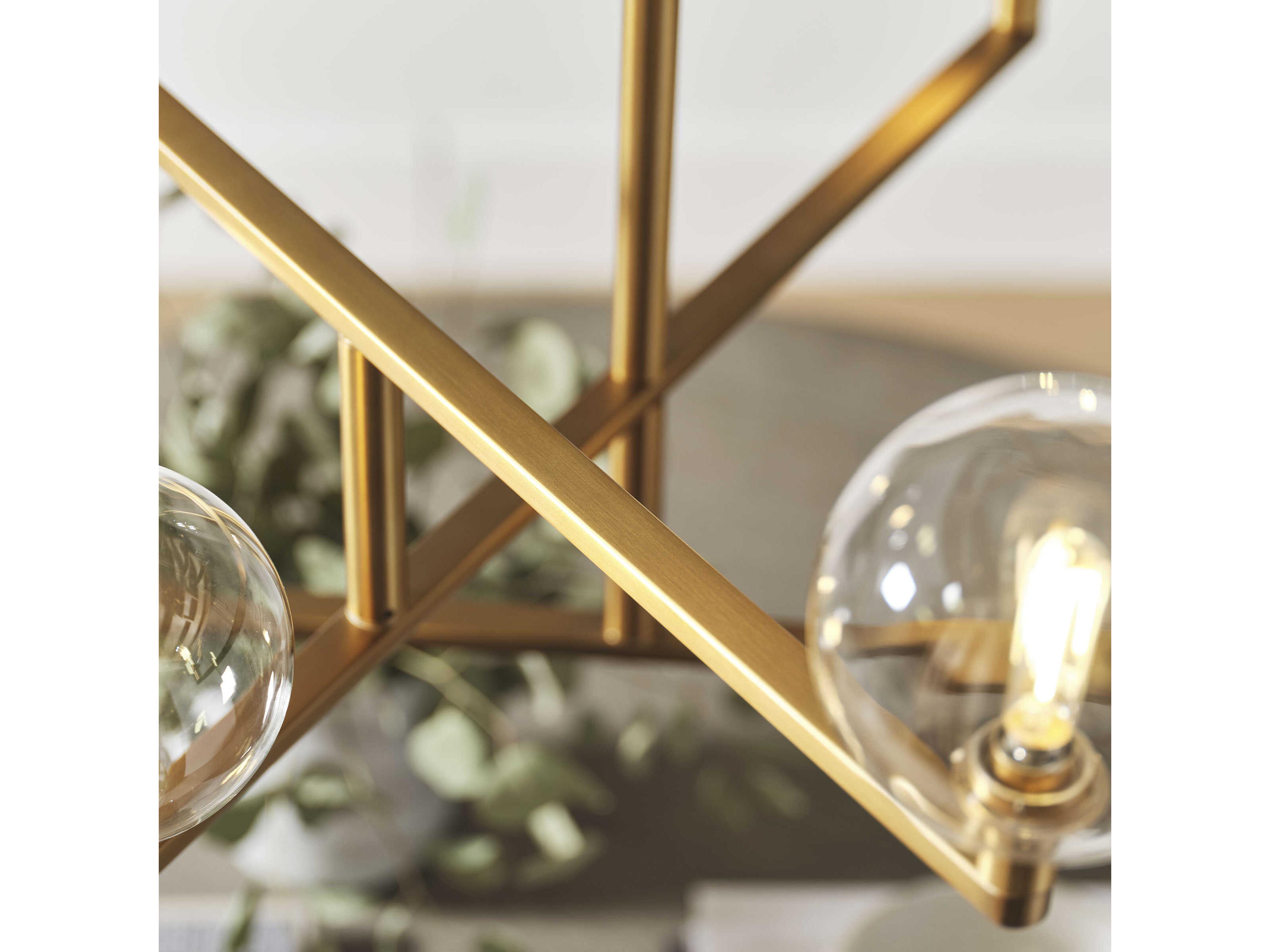 Visual Comfort Modern Gambit 8-Light Aged Brass Chandelier