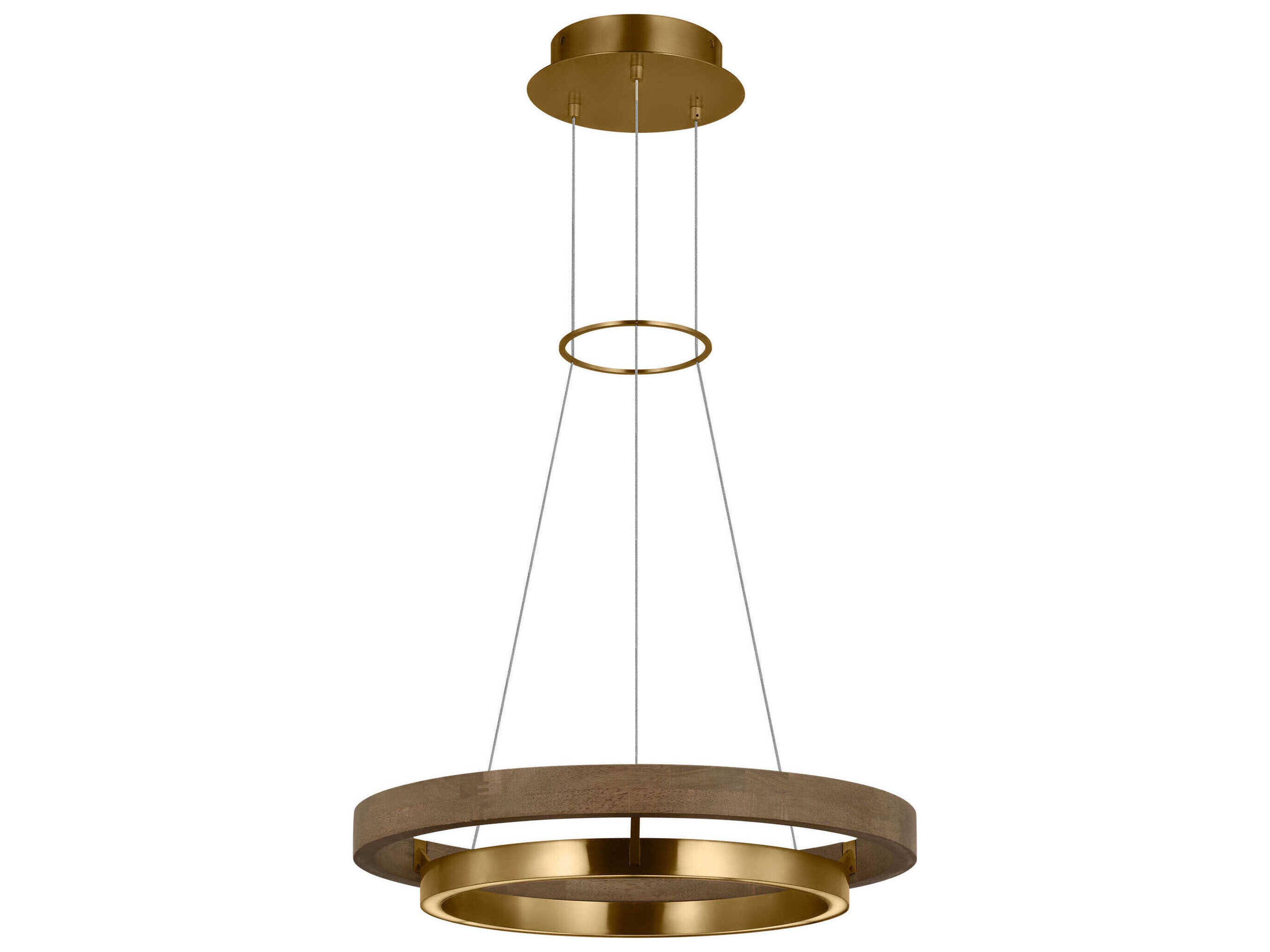 Grace 1-Light Natural Brass Weathered Oak Round Pendant