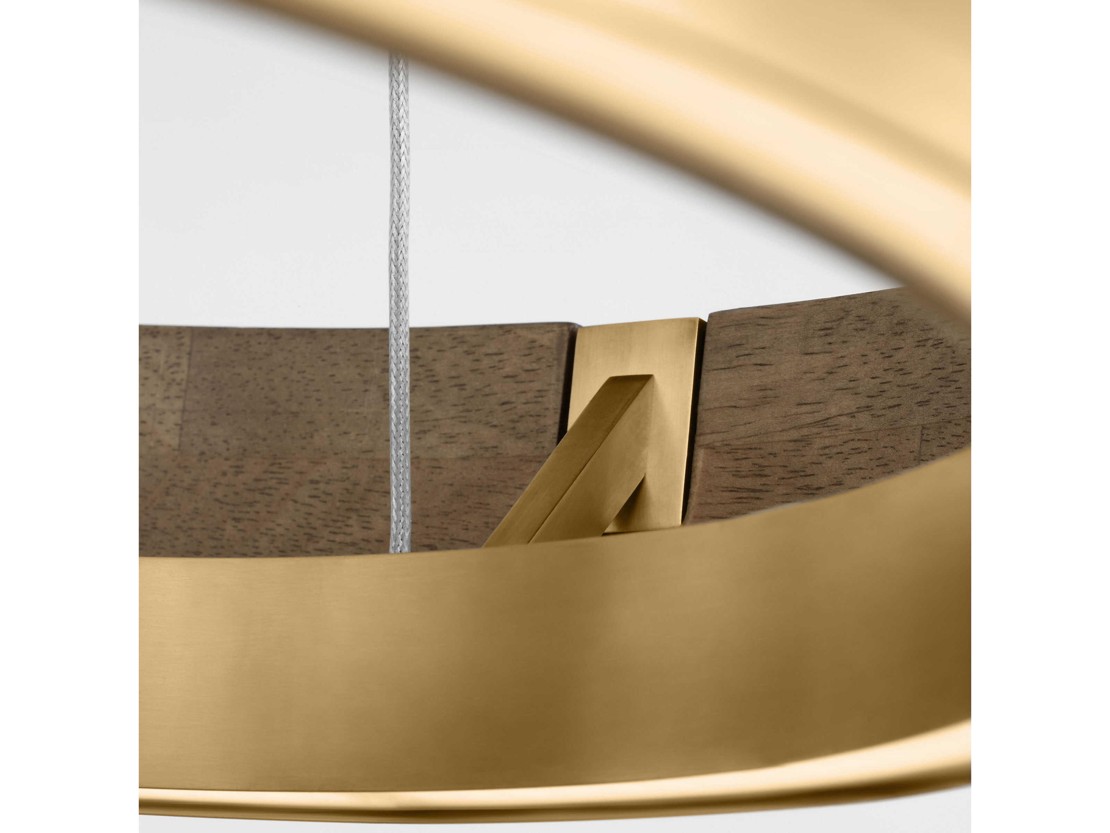 Visual Comfort Modern Grace 1-Light Natural Brass Weathered Oak Round Pendant