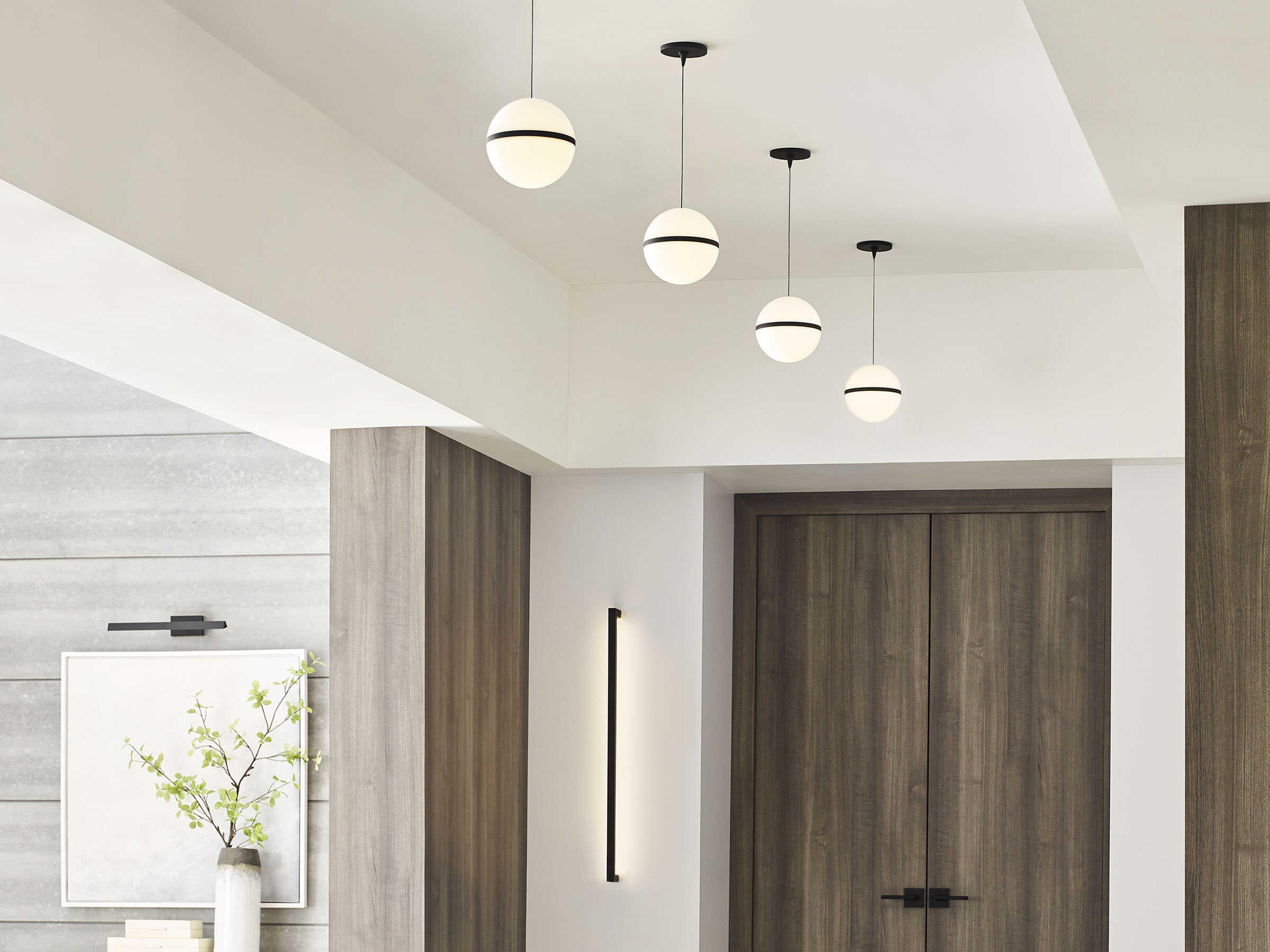 Visual Comfort Modern Hanea 1-Light Nightshade Black Globe Mini Pendant